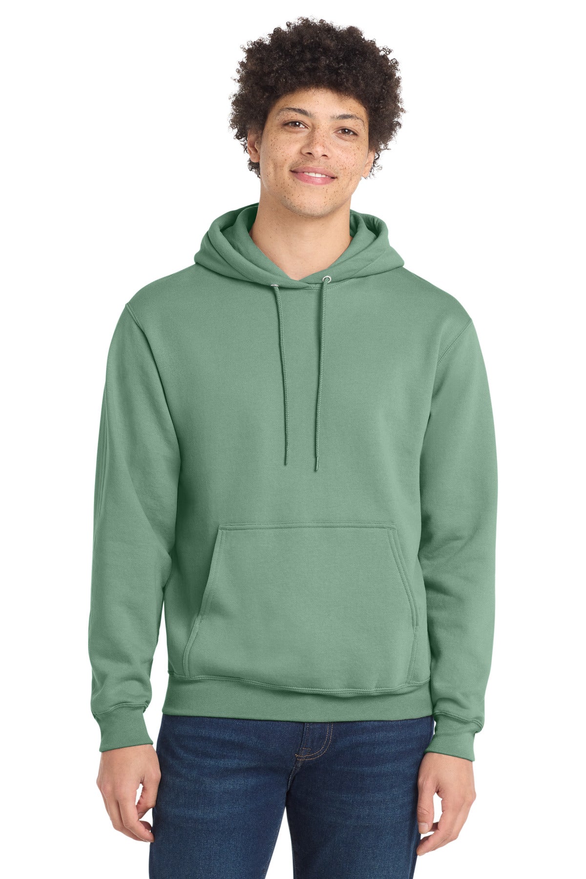 Custom logo Port & Co® Core Fleece Pullover Hooded Sweatshirt. PC78H in Laurel Green