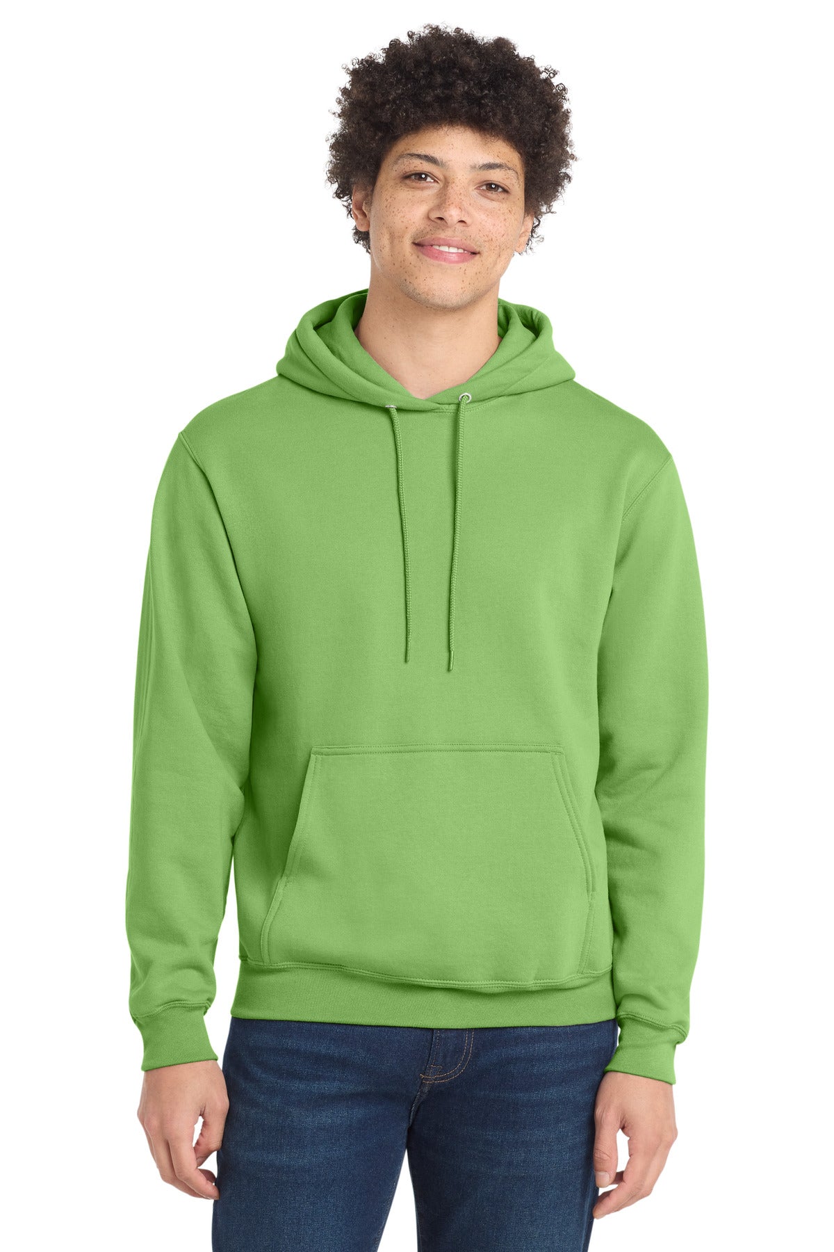 Custom logo Port & Co® Core Fleece Pullover Hooded Sweatshirt. PC78H in Lime