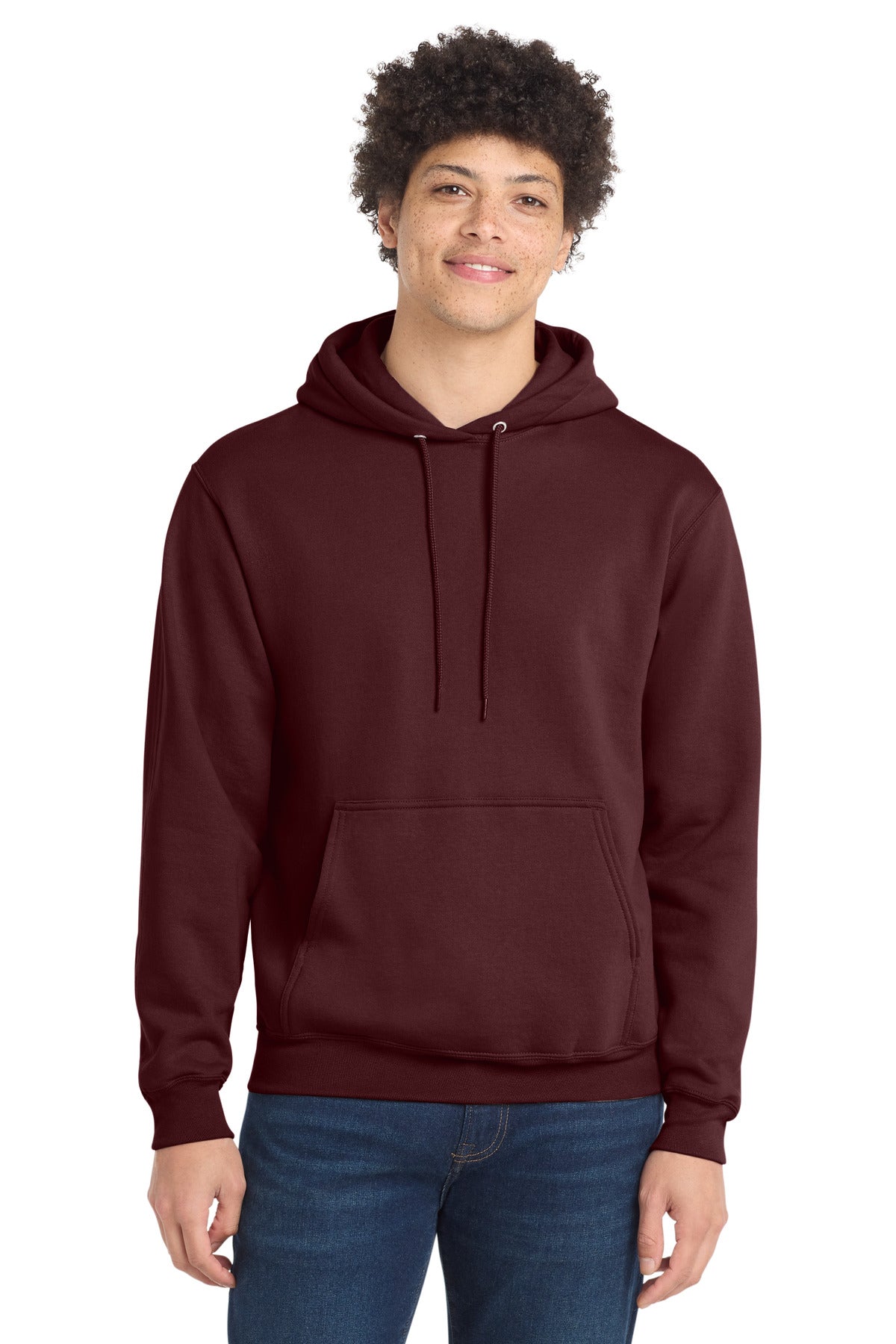 Custom logo Port & Co® Core Fleece Pullover Hooded Sweatshirt. PC78H in Maroon