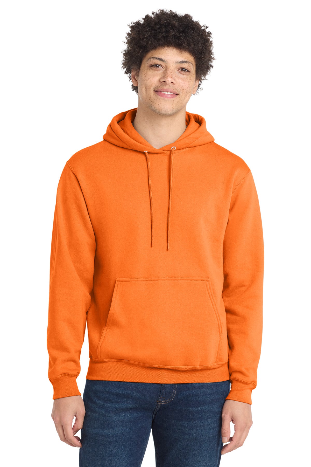 Custom logo Port & Co® Core Fleece Pullover Hooded Sweatshirt. PC78H in Neon Orange