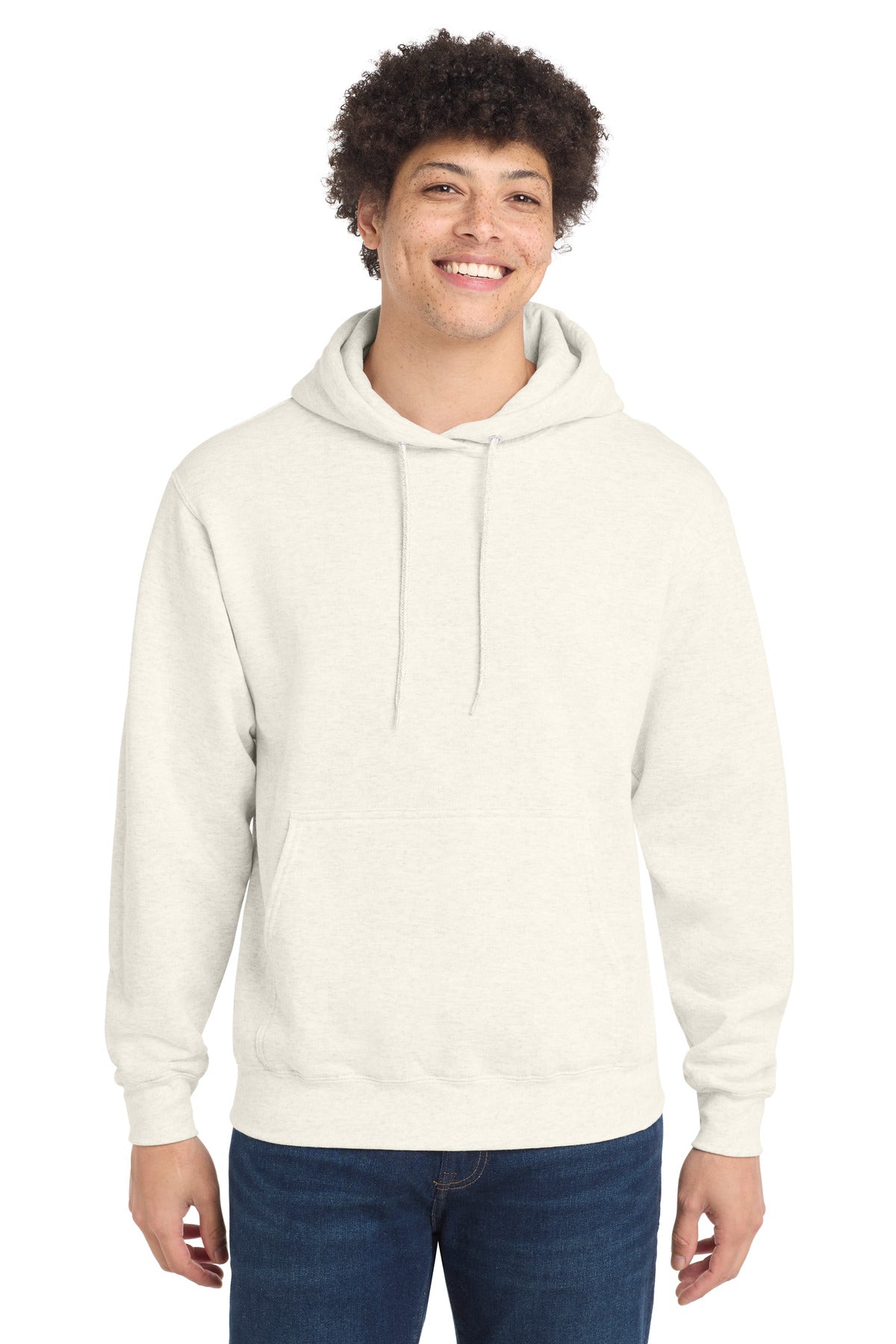 Custom logo Port & Co® Core Fleece Pullover Hooded Sweatshirt. PC78H in Oatmeal Heather