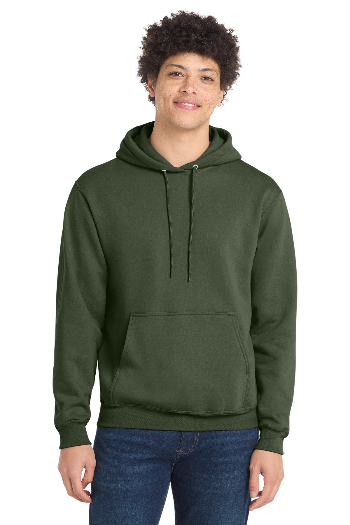 Custom logo Port & Co® Core Fleece Pullover Hooded Sweatshirt. PC78H in Olive