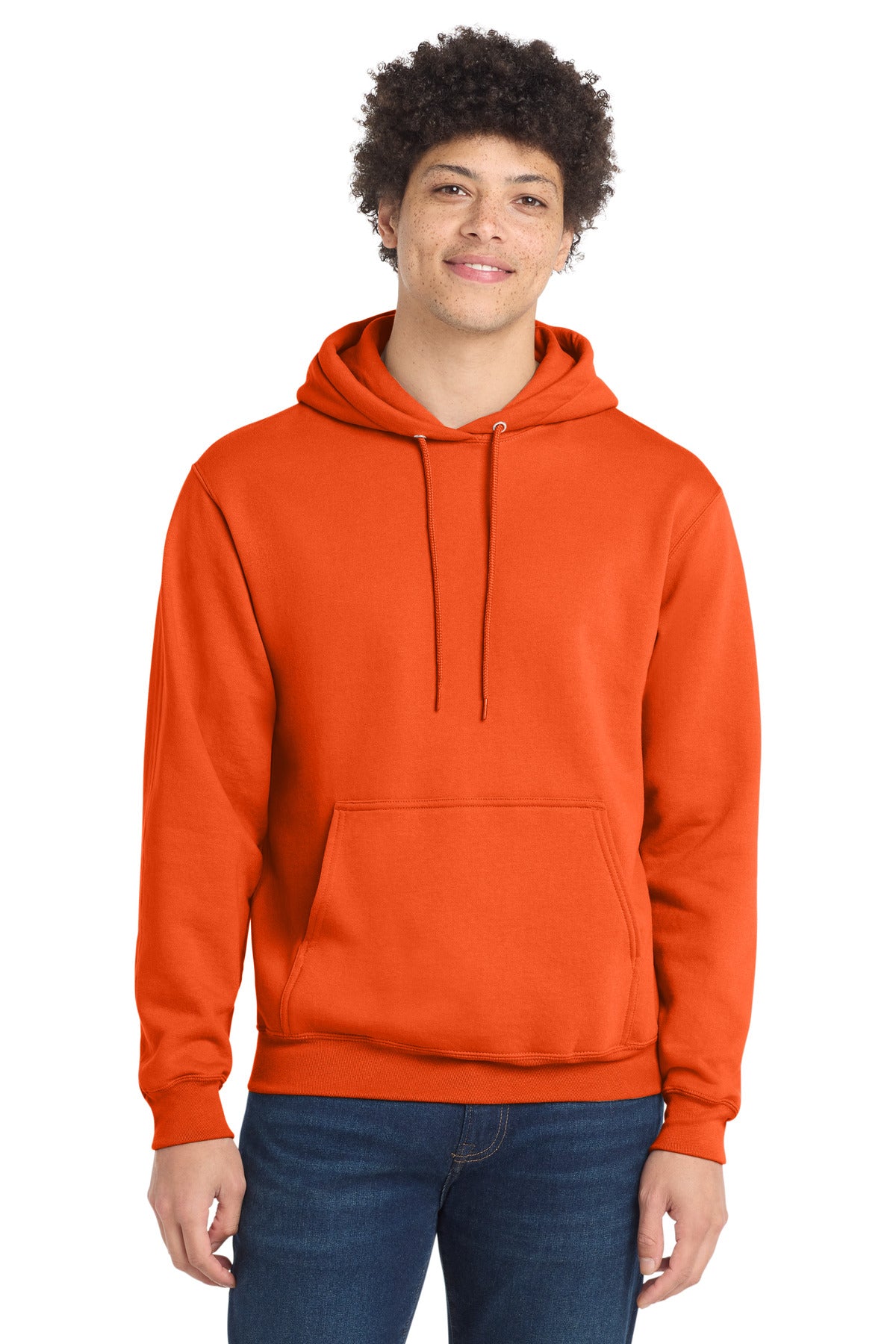 Custom logo Port & Co® Core Fleece Pullover Hooded Sweatshirt. PC78H in Orange