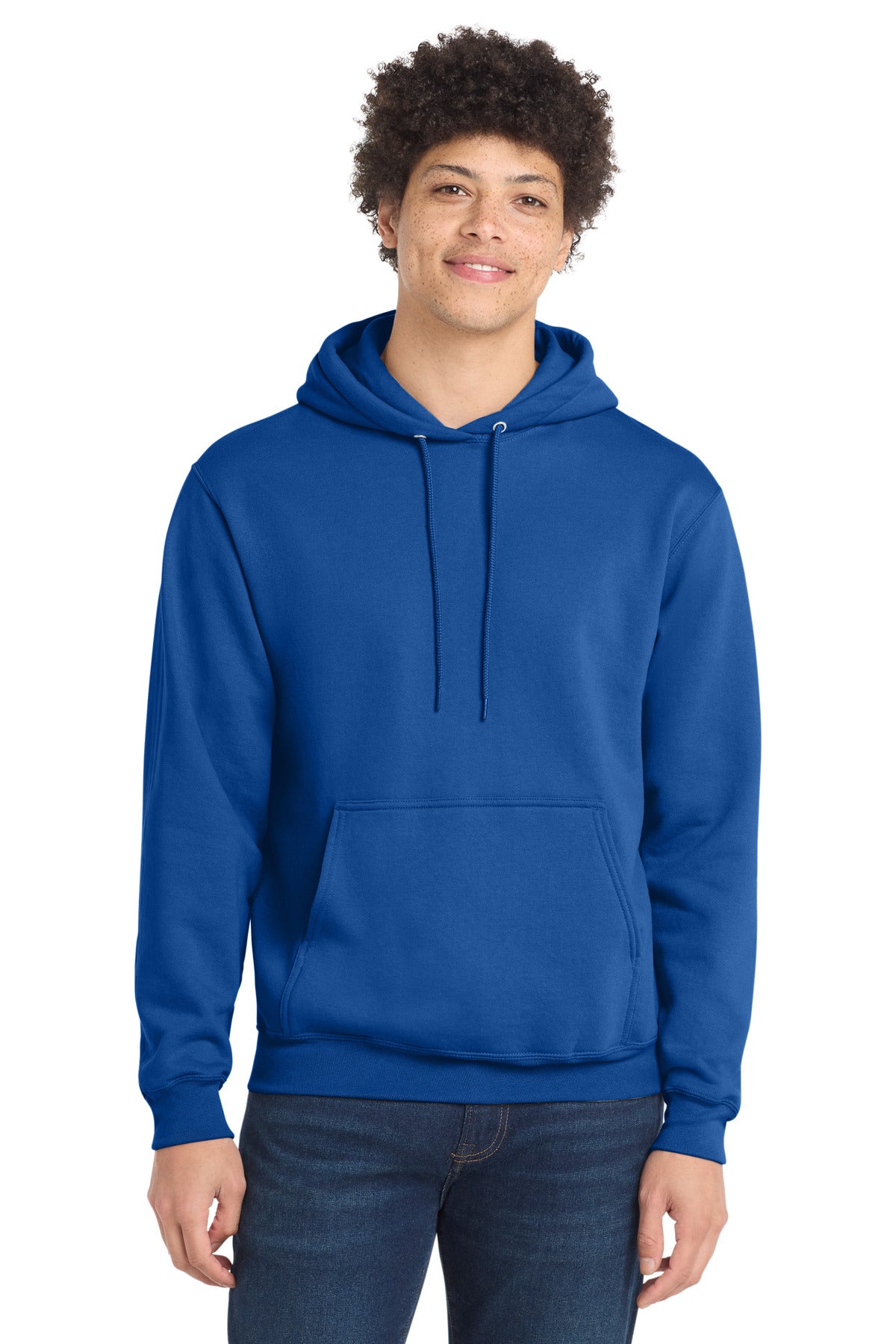 Custom logo Port & Co® Core Fleece Pullover Hooded Sweatshirt. PC78H in Royal