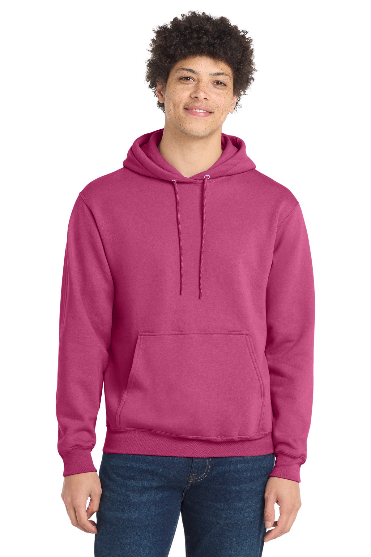 Custom logo Port & Co® Core Fleece Pullover Hooded Sweatshirt. PC78H in Sangria