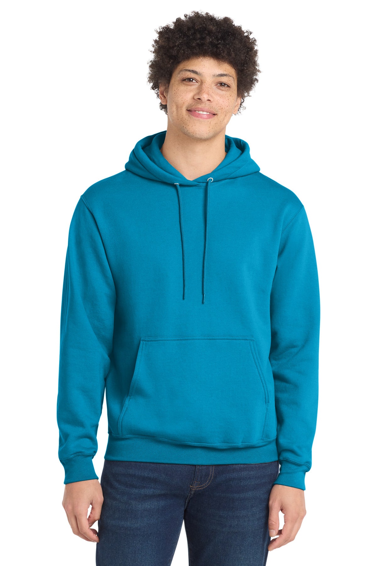 Custom logo Port & Co® Core Fleece Pullover Hooded Sweatshirt. PC78H in Sapphire