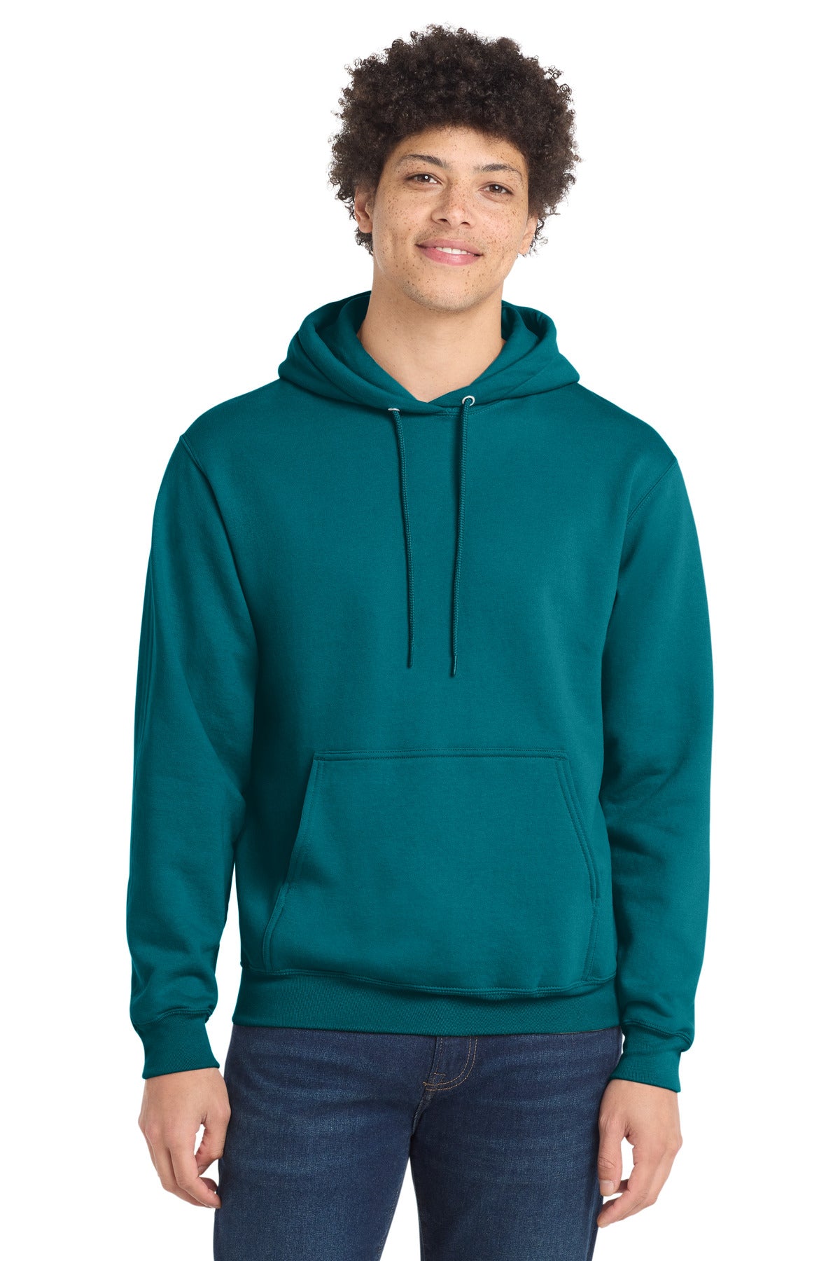 Custom logo Port & Co® Core Fleece Pullover Hooded Sweatshirt. PC78H in Teal