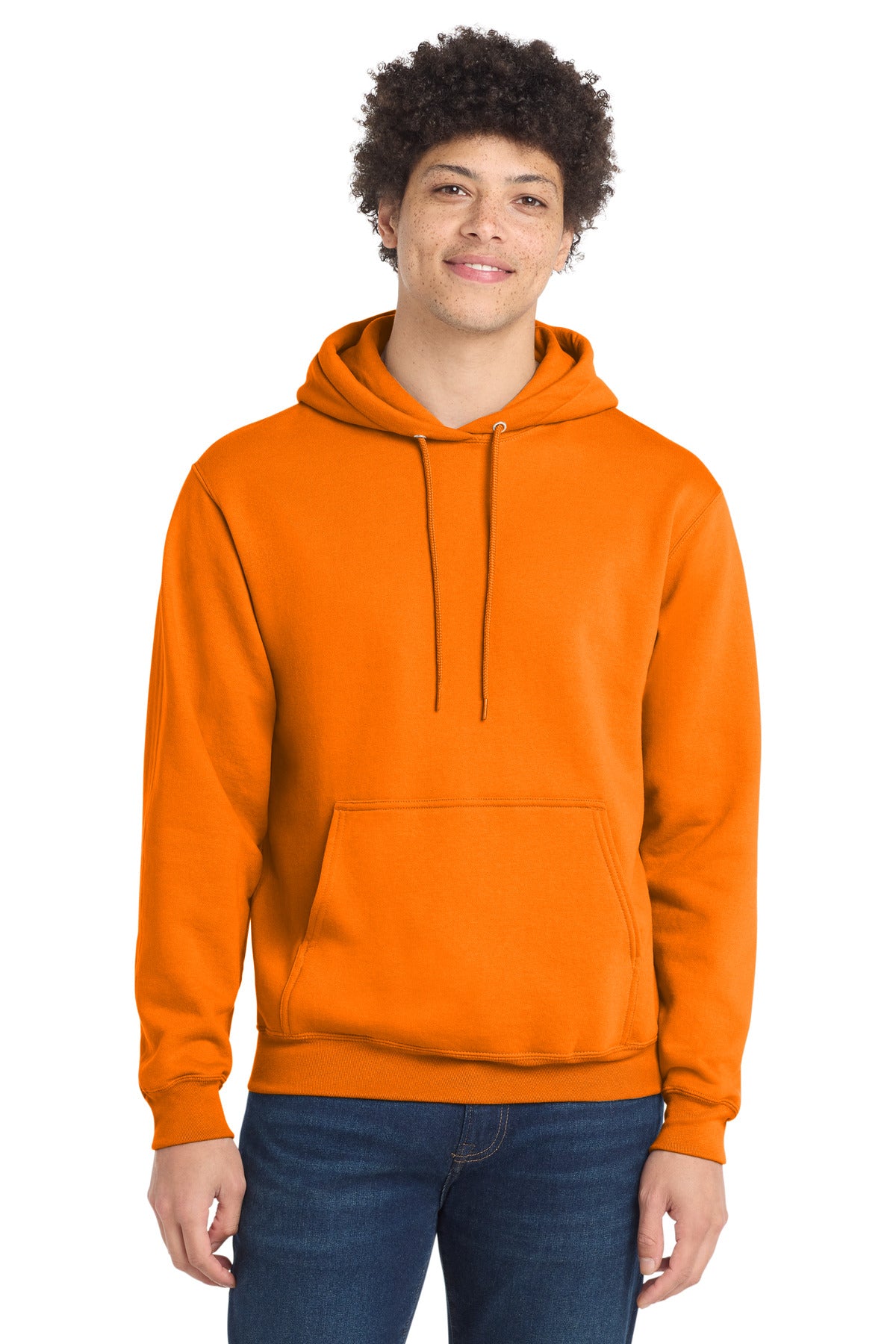 Custom logo Port & Co® Core Fleece Pullover Hooded Sweatshirt. PC78H in Tennessee Orange