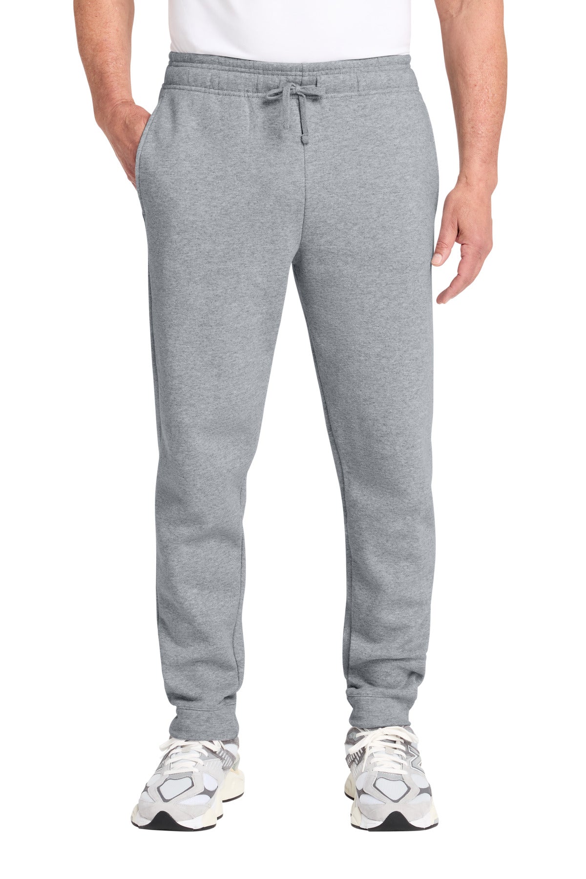 Custom logo Port & Co® Core Fleece Jogger. PC78J in Athletic Heather