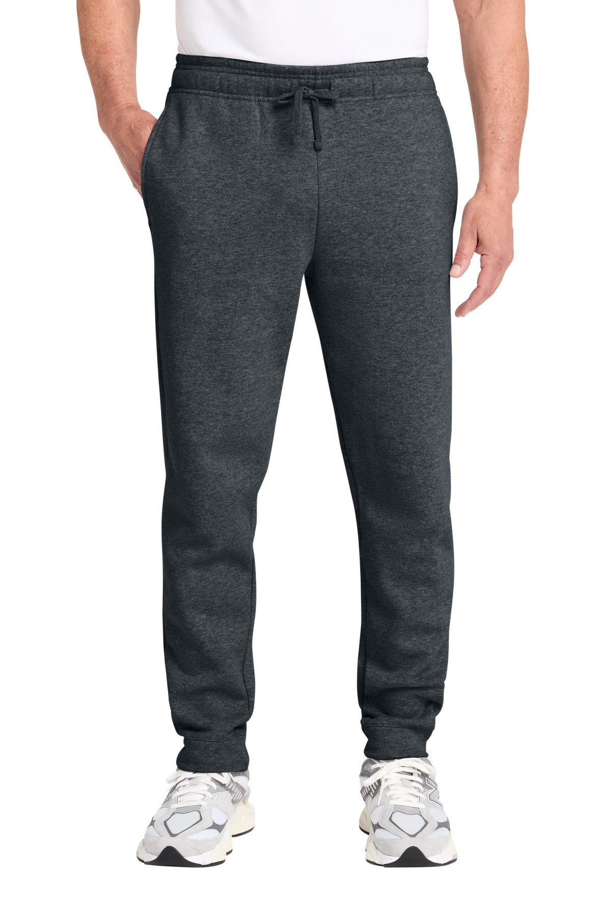 Custom logo Port & Co® Core Fleece Jogger. PC78J in Dark Heather Grey