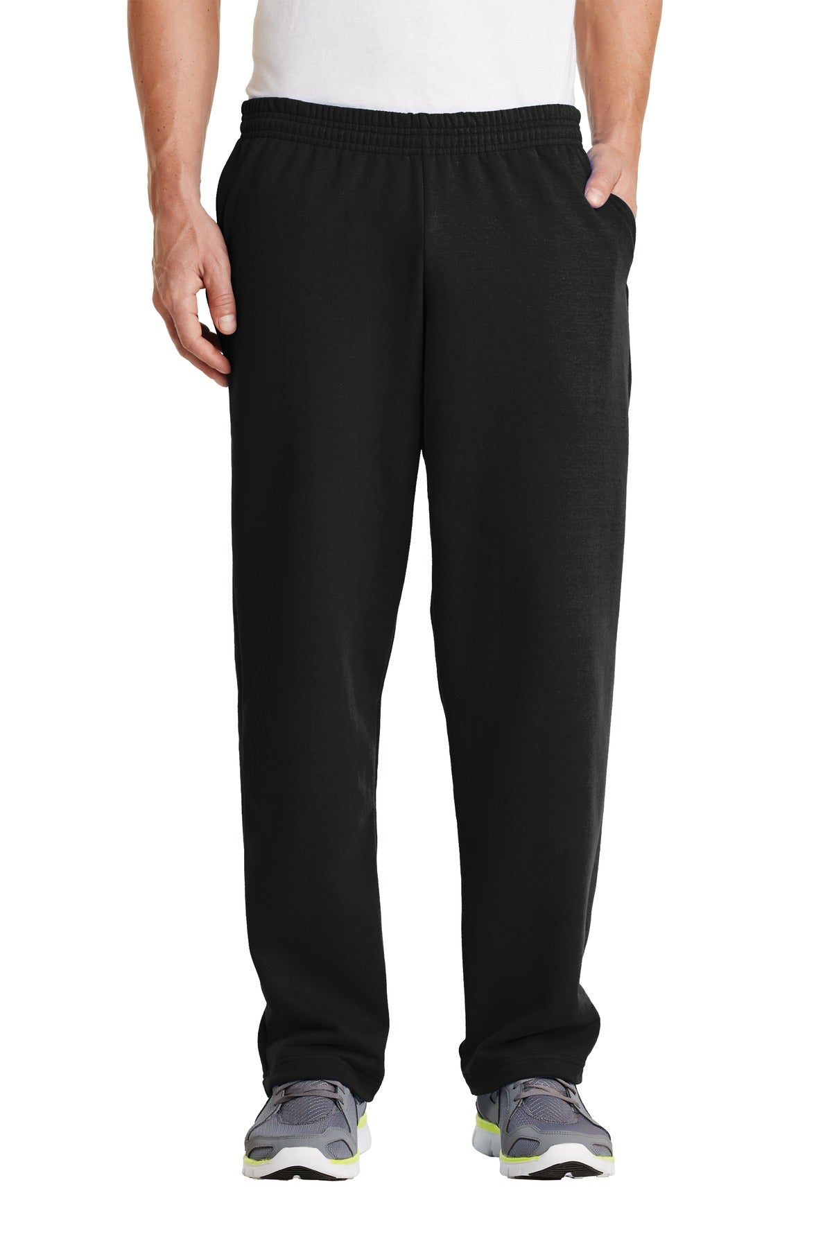 Custom logo Port & Co® Core Fleece Sweatpant with Pockets. PC78P in Jet Black