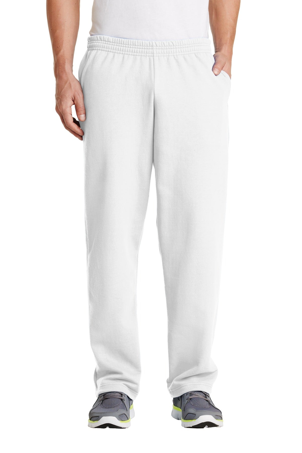 Custom logo Port & Co® Core Fleece Sweatpant with Pockets. PC78P in White