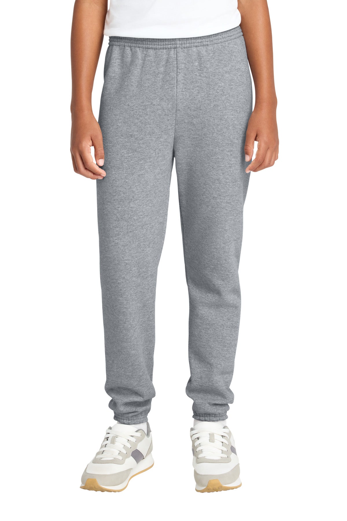 Custom logo Port & Co® Youth Core Fleece Sweatpant PC78YP in Athletic Heather