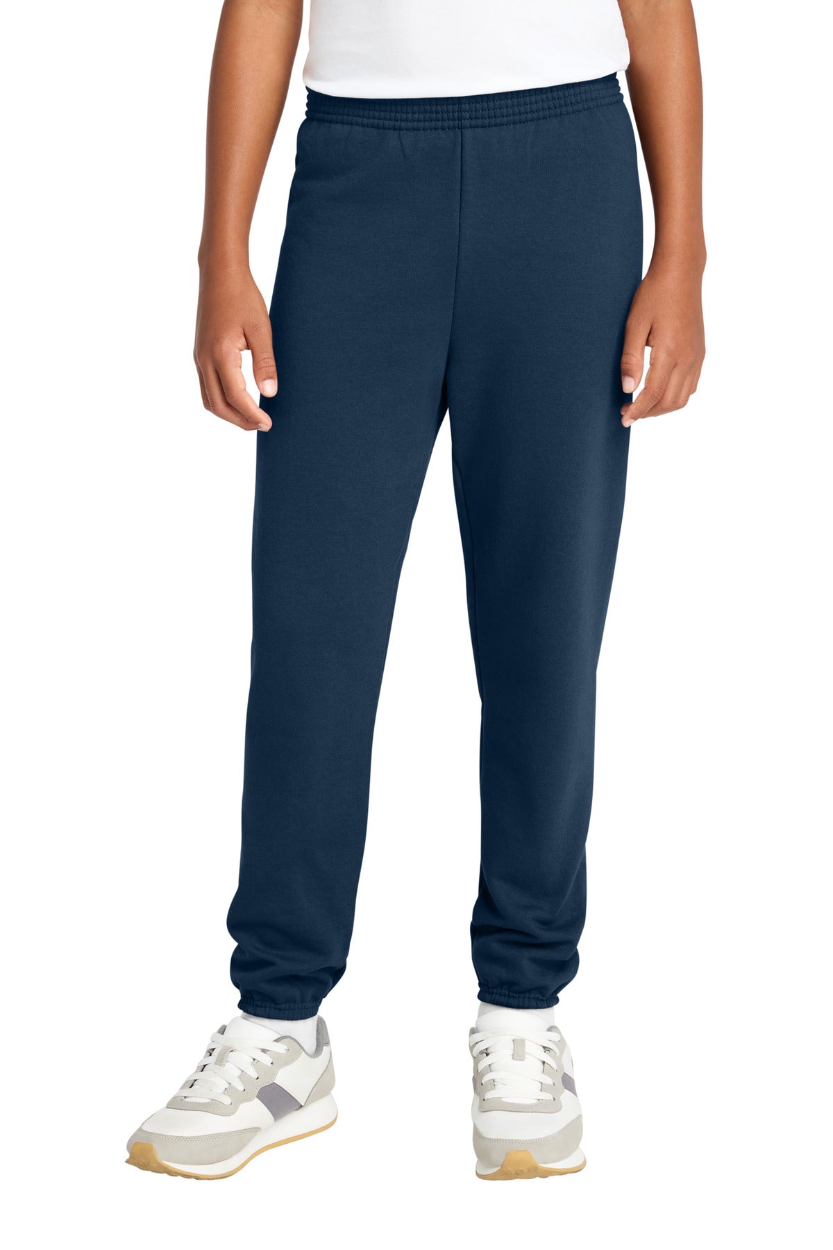 Custom logo Port & Co® Youth Core Fleece Sweatpant PC78YP in Navy