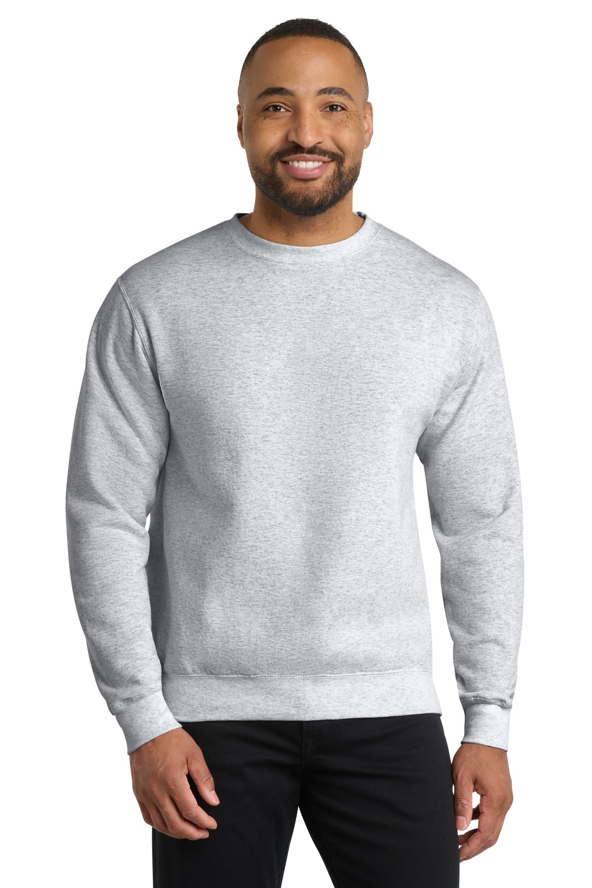 Custom logo Port & Co® Core Fleece Crewneck Sweatshirt. PC78 in Ash