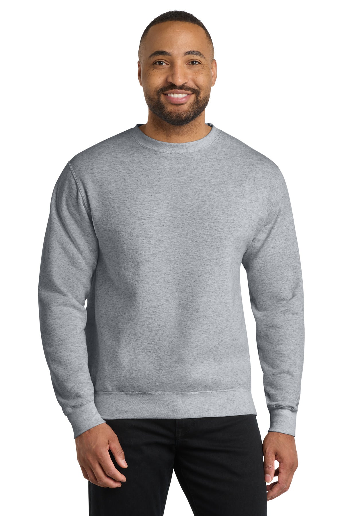 Custom logo Port & Co® Core Fleece Crewneck Sweatshirt. PC78 in Athletic Heather