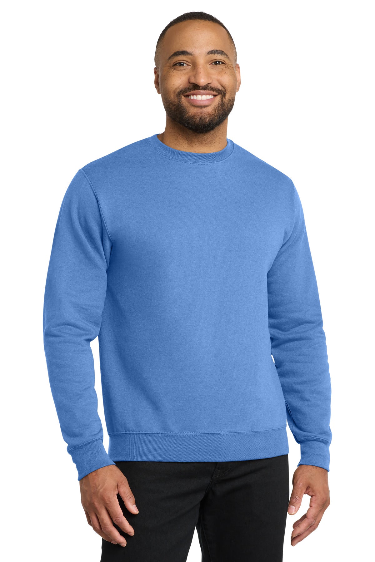 Custom logo Port & Co® Core Fleece Crewneck Sweatshirt. PC78 in Carolina Blue