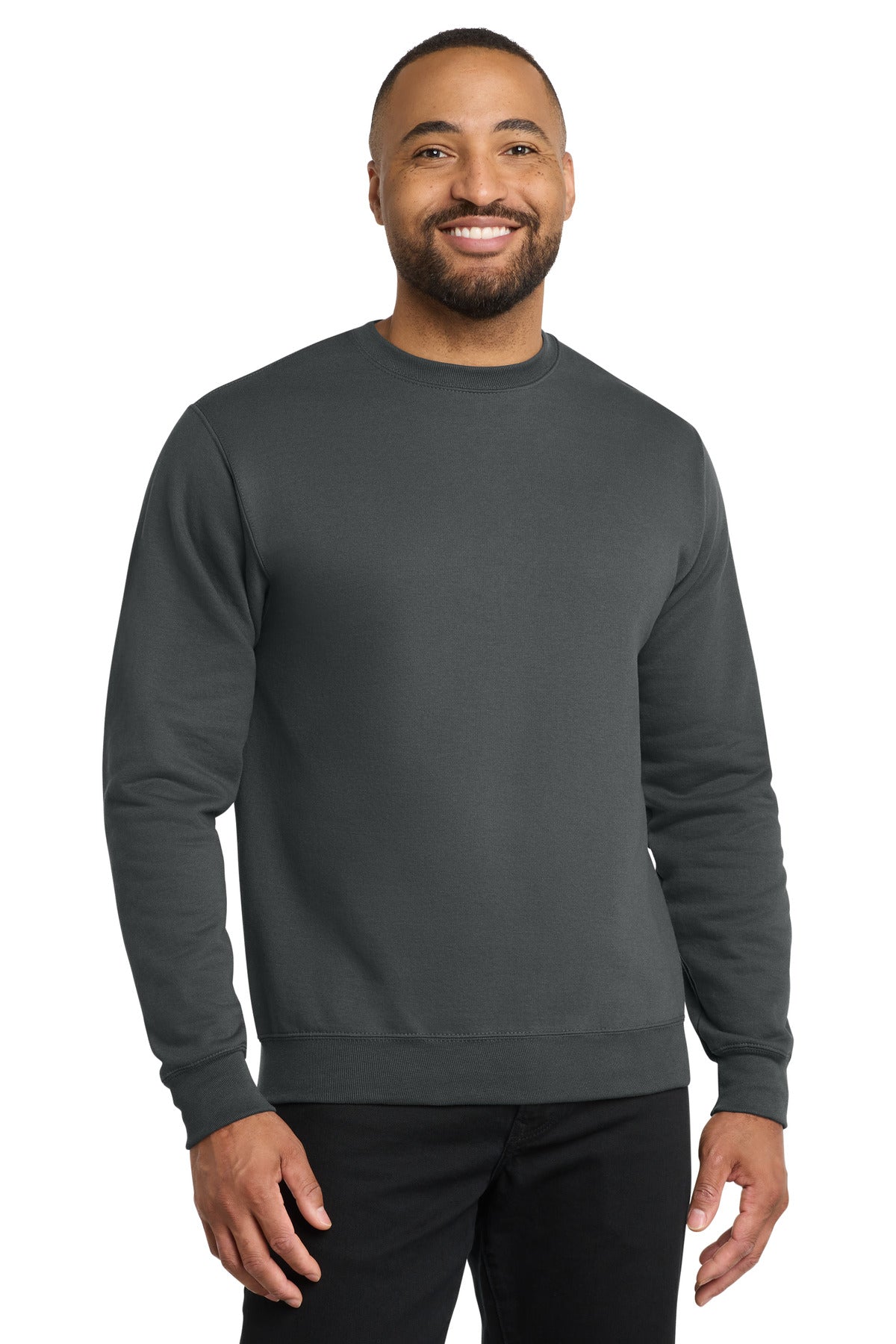 Custom logo Port & Co® Core Fleece Crewneck Sweatshirt. PC78 in Charcoal