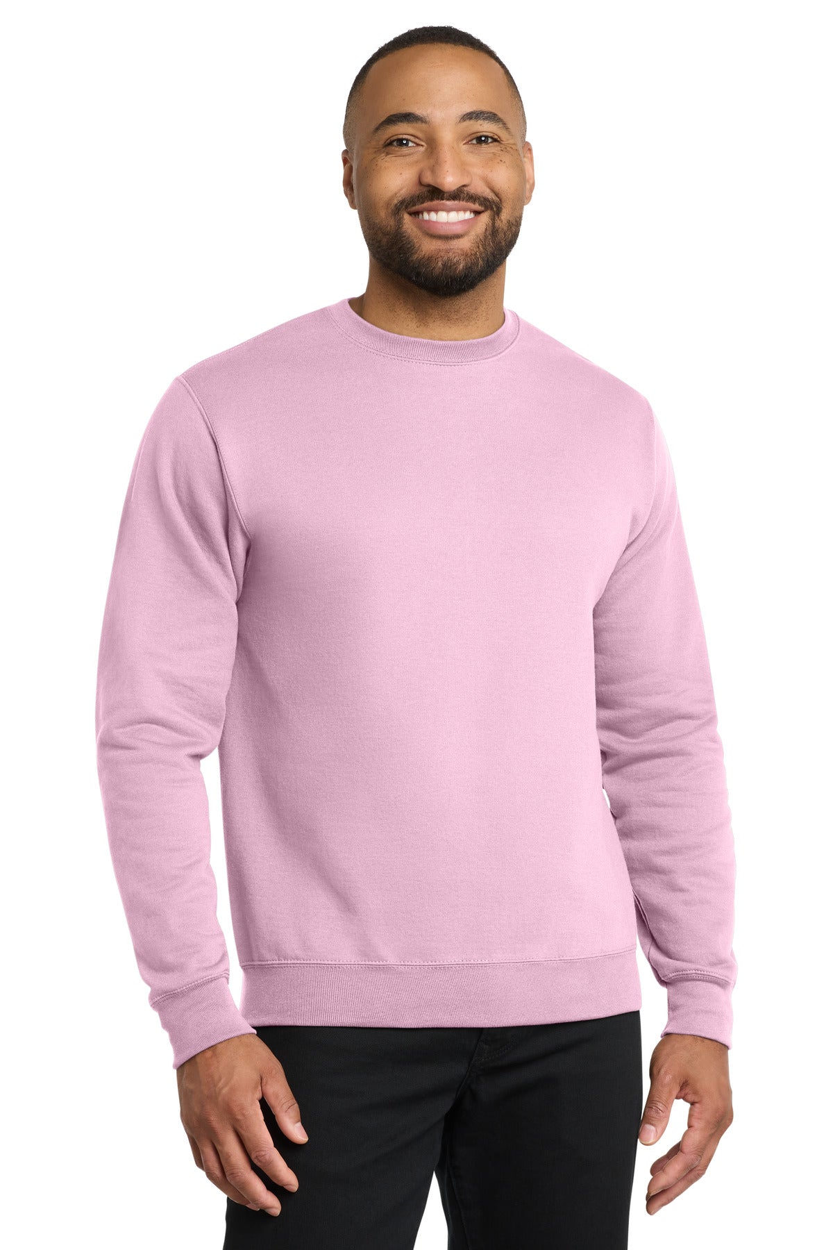 Custom logo Port & Co® Core Fleece Crewneck Sweatshirt. PC78 in Cherry Blossom