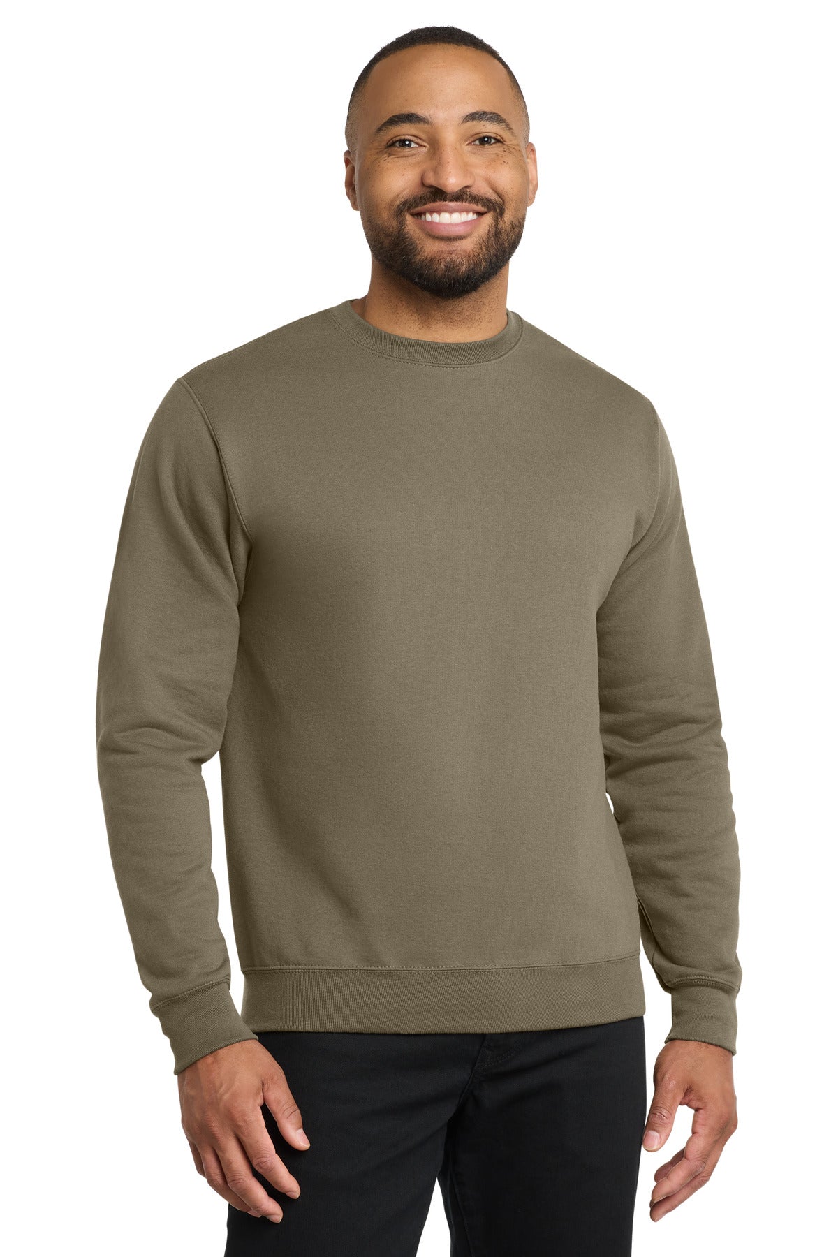 Custom logo Port & Co® Core Fleece Crewneck Sweatshirt. PC78 in Coyote Brown