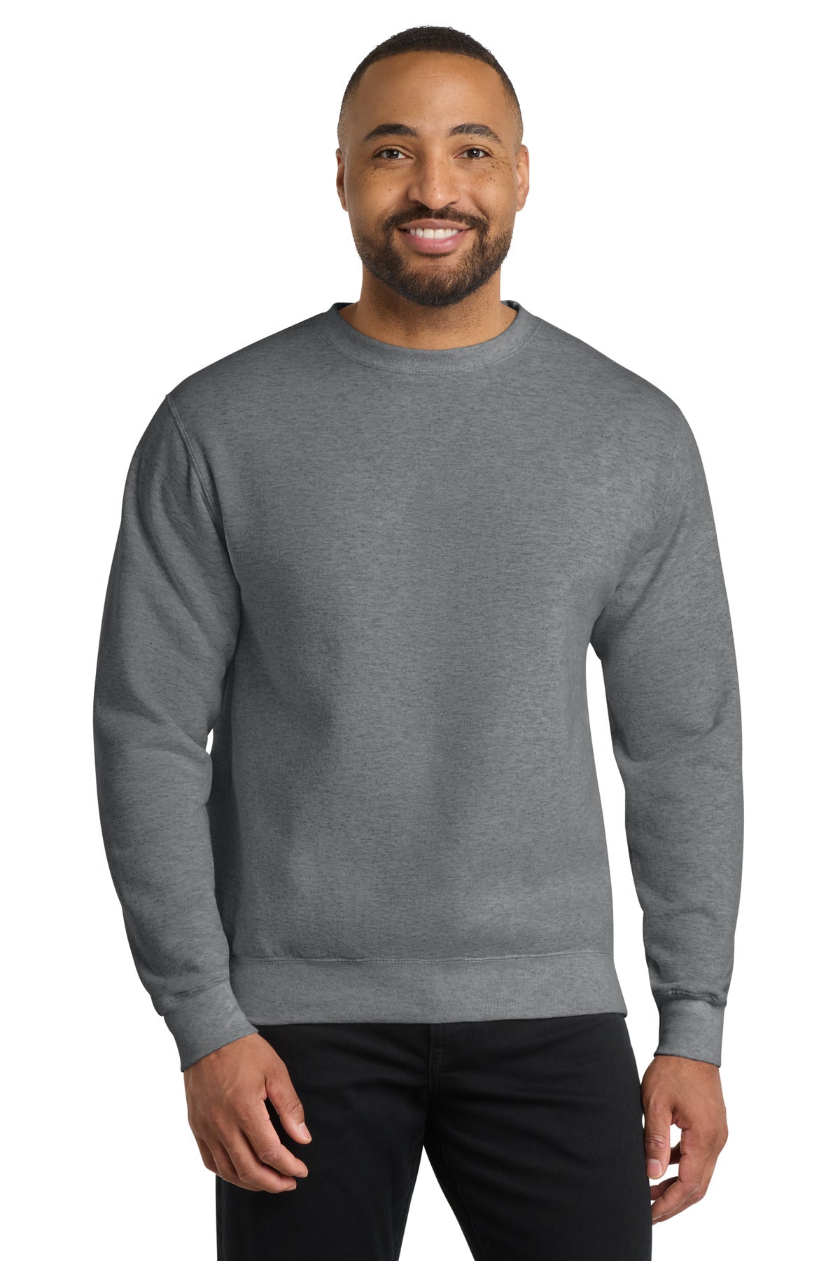 Custom logo Port & Co® Core Fleece Crewneck Sweatshirt. PC78 in Graphite Heather