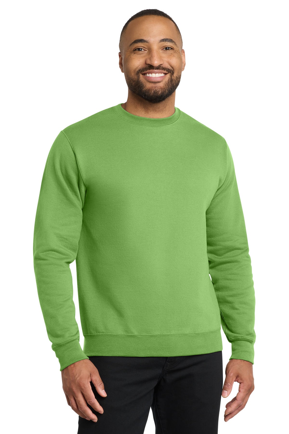 Custom logo Port & Co® Core Fleece Crewneck Sweatshirt. PC78 in Lime