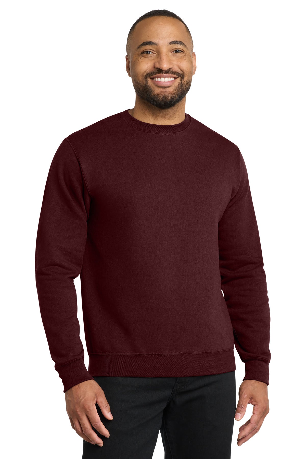 Custom logo Port & Co® Core Fleece Crewneck Sweatshirt. PC78 in Maroon