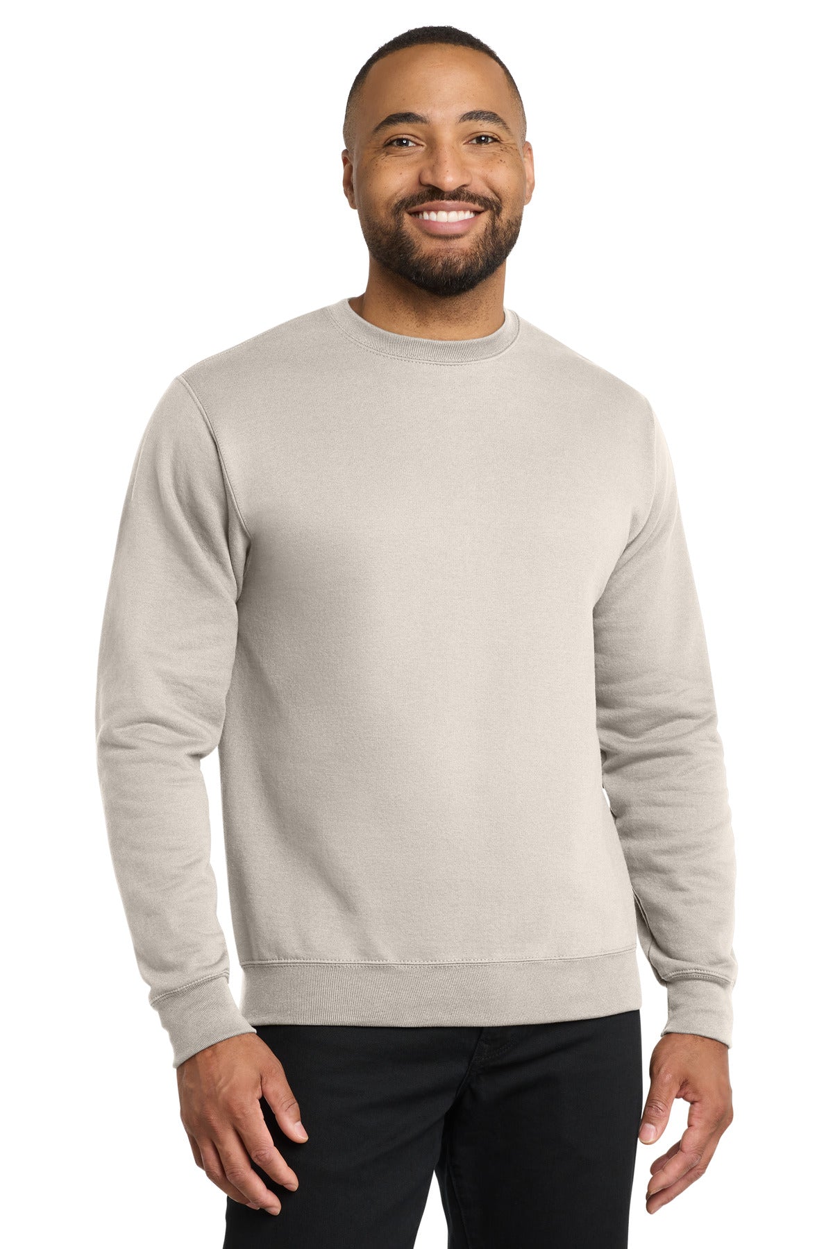 Custom logo Port & Co® Core Fleece Crewneck Sweatshirt. PC78 in Natural