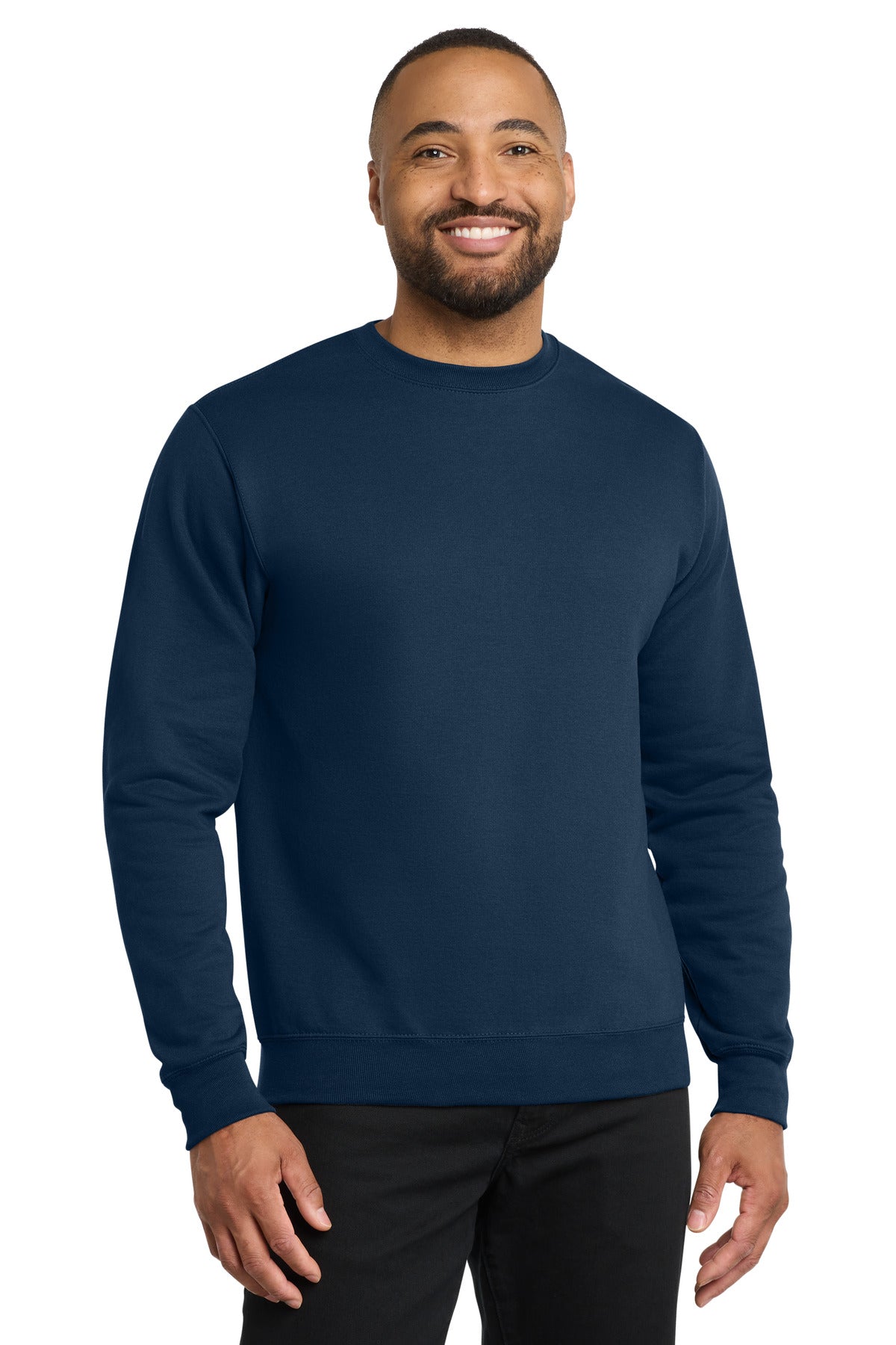 Custom logo Port & Co® Core Fleece Crewneck Sweatshirt. PC78 in Navy