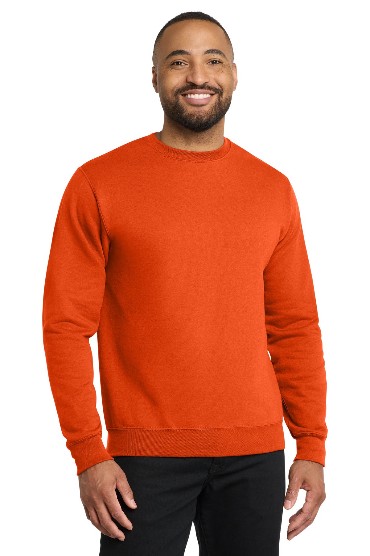 Custom logo Port & Co® Core Fleece Crewneck Sweatshirt. PC78 in Orange