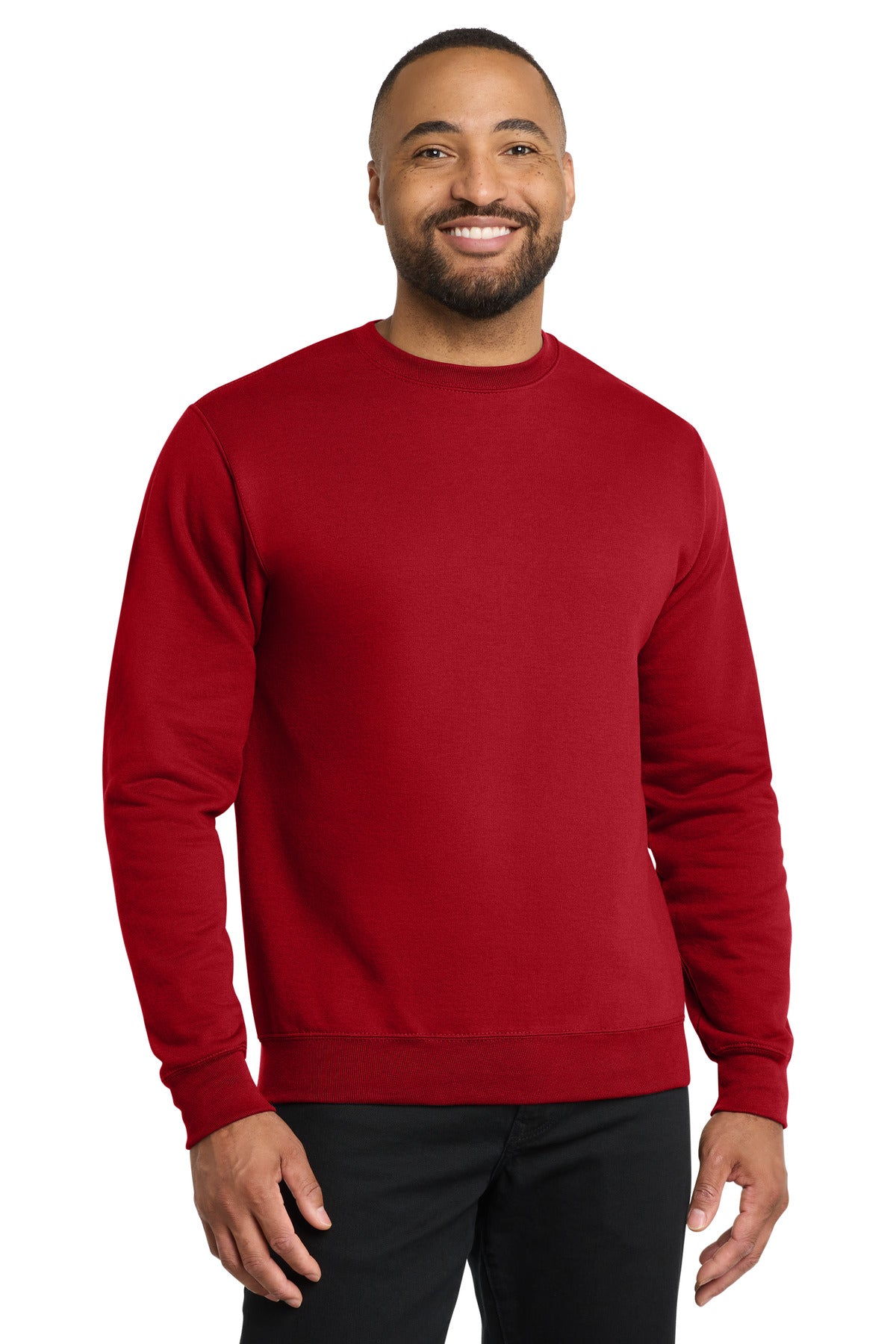 Custom logo Port & Co® Core Fleece Crewneck Sweatshirt. PC78 in Red