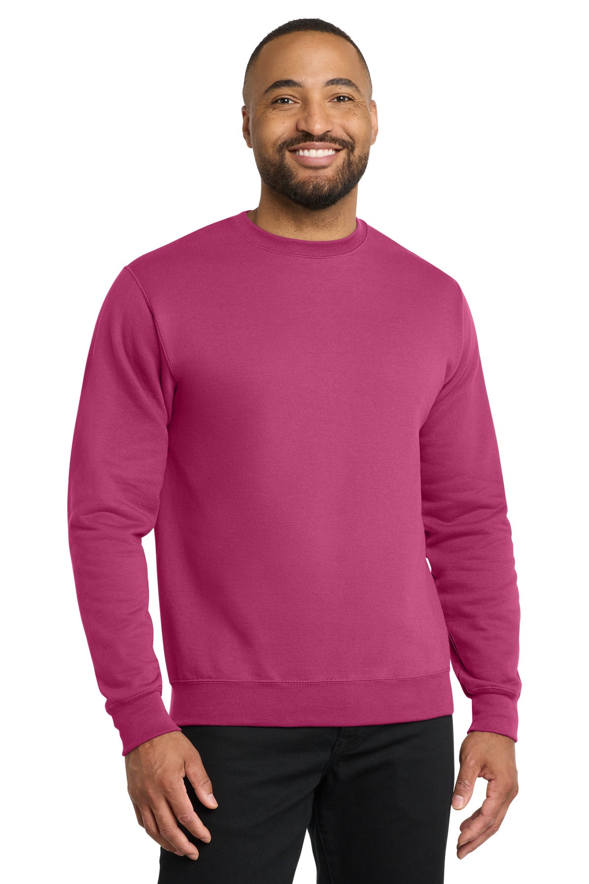 Custom logo Port & Co® Core Fleece Crewneck Sweatshirt. PC78 in Sangria