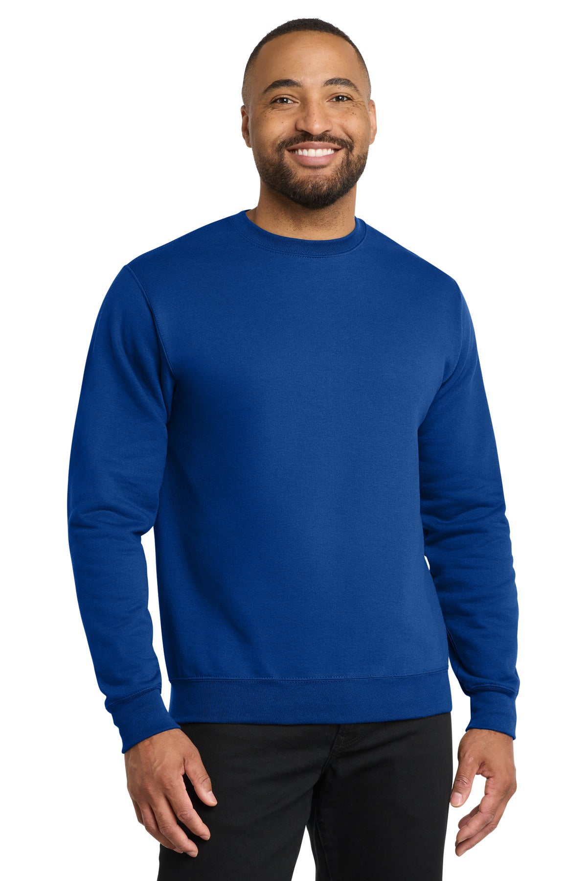 Custom logo Port & Co® Core Fleece Crewneck Sweatshirt. PC78 in True Royal