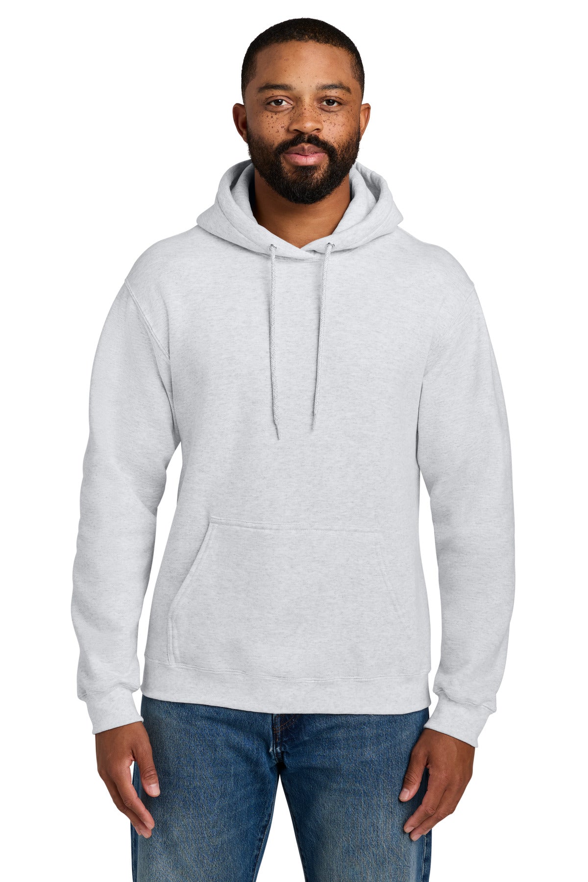 Custom logo Port & Co® Essential Fleece Pullover Hooded Sweatshirt.  PC90H in Ash