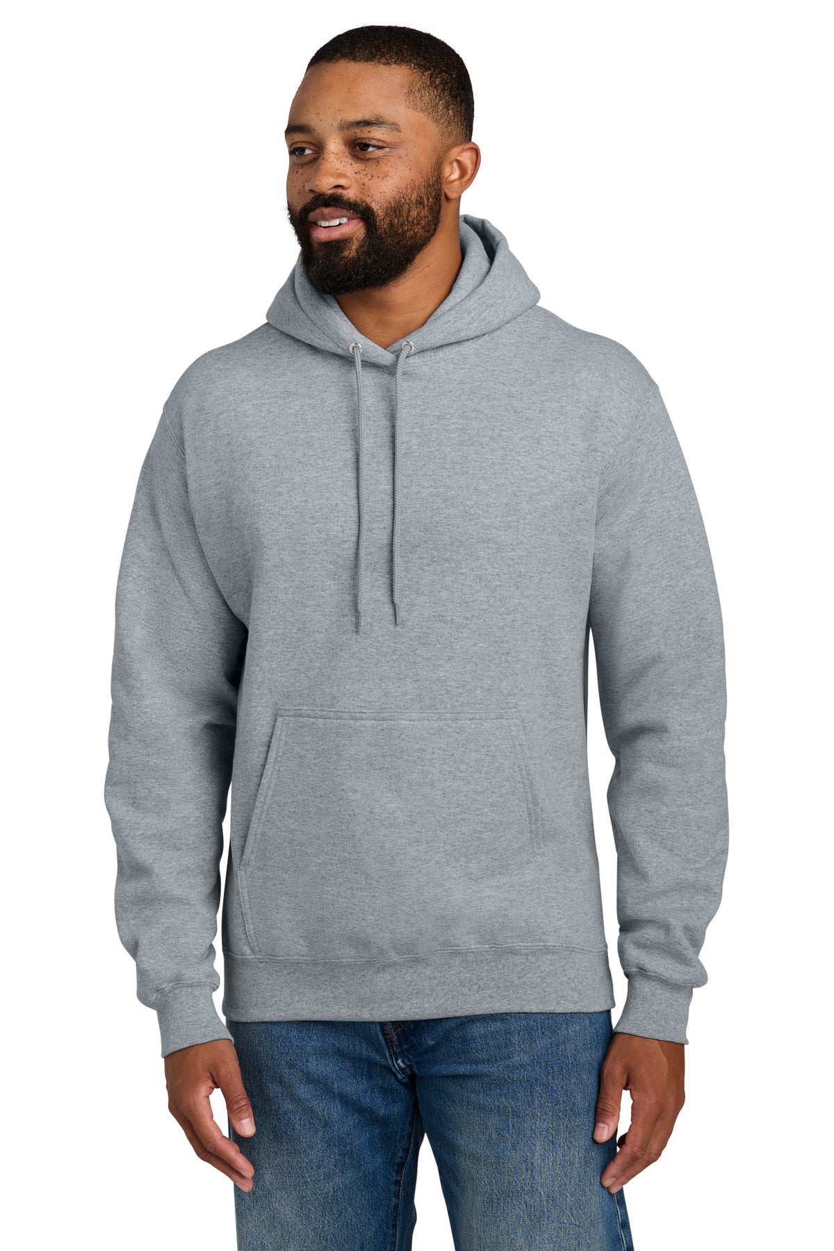 Custom logo Port & Co® Essential Fleece Pullover Hooded Sweatshirt.  PC90H in Athletic Heather