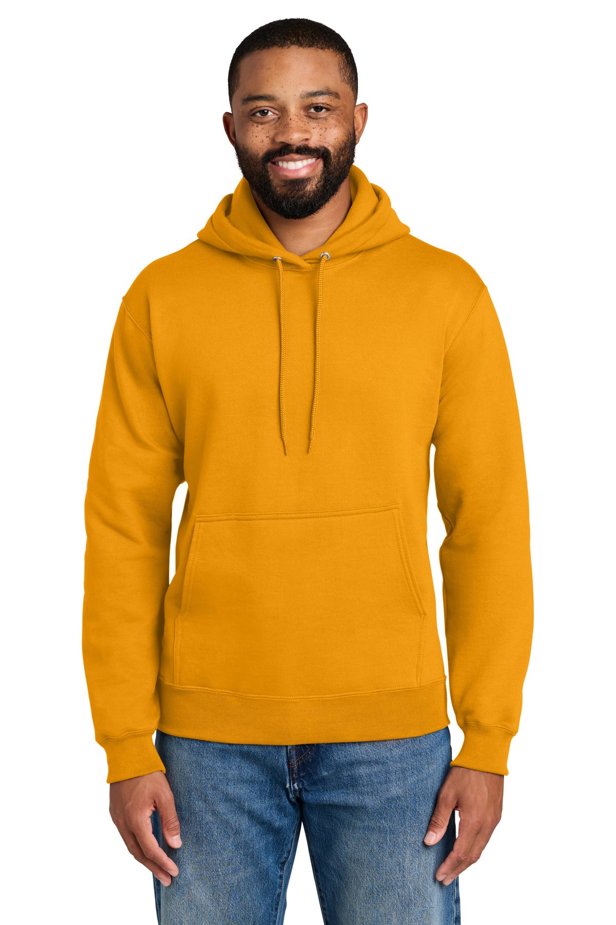 Custom logo Port & Co® Essential Fleece Pullover Hooded Sweatshirt.  PC90H in Gold