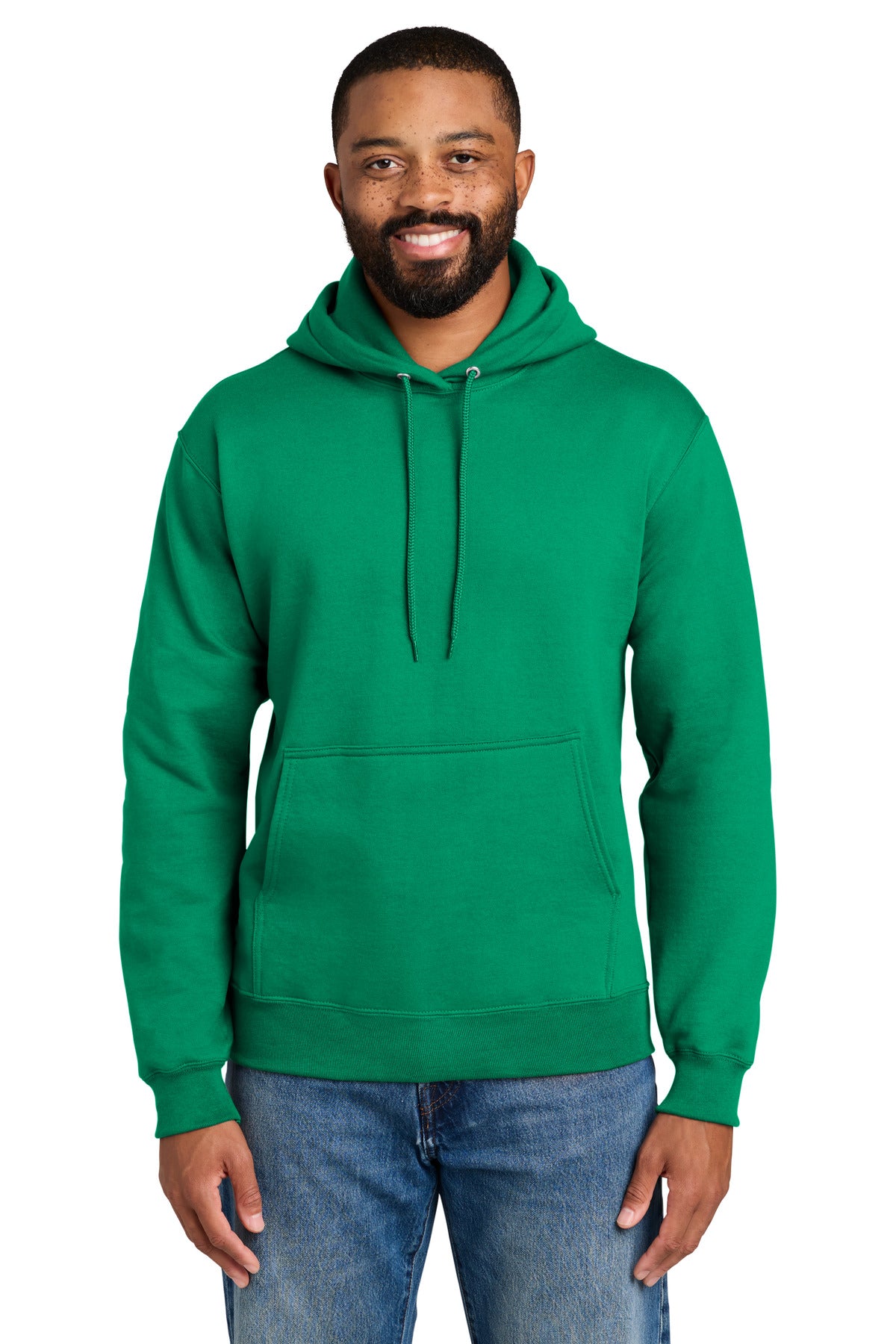 Custom logo Port & Co® Essential Fleece Pullover Hooded Sweatshirt.  PC90H in Kelly