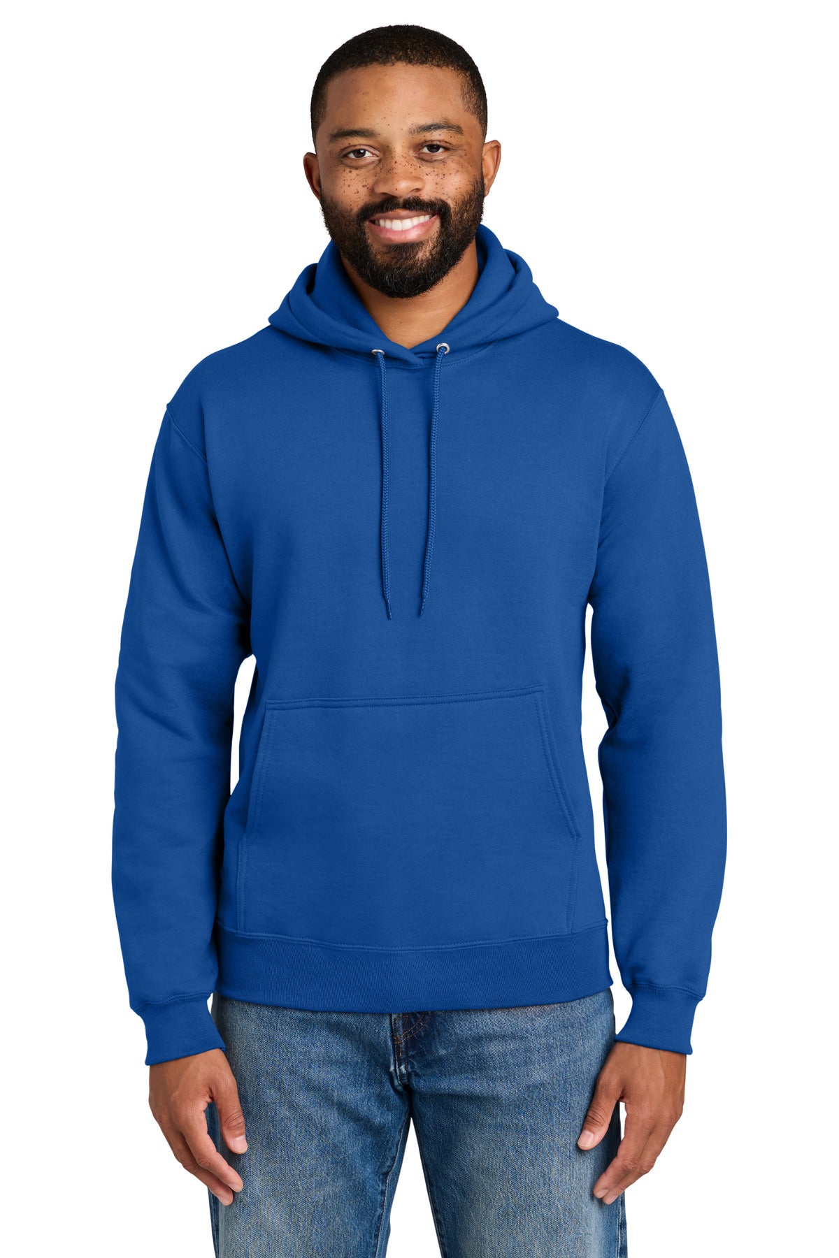 Custom logo Port & Co® Essential Fleece Pullover Hooded Sweatshirt.  PC90H in Royal
