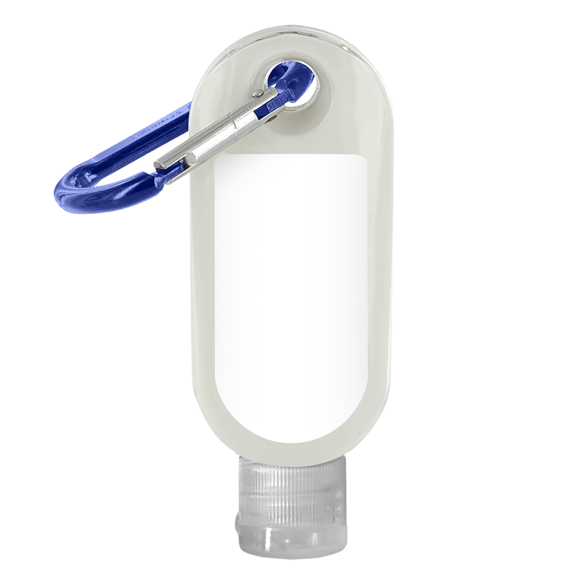 Custom logo SPF-30 Sunscreen in Clear Bottle with Carabiner - 1.9 oz.