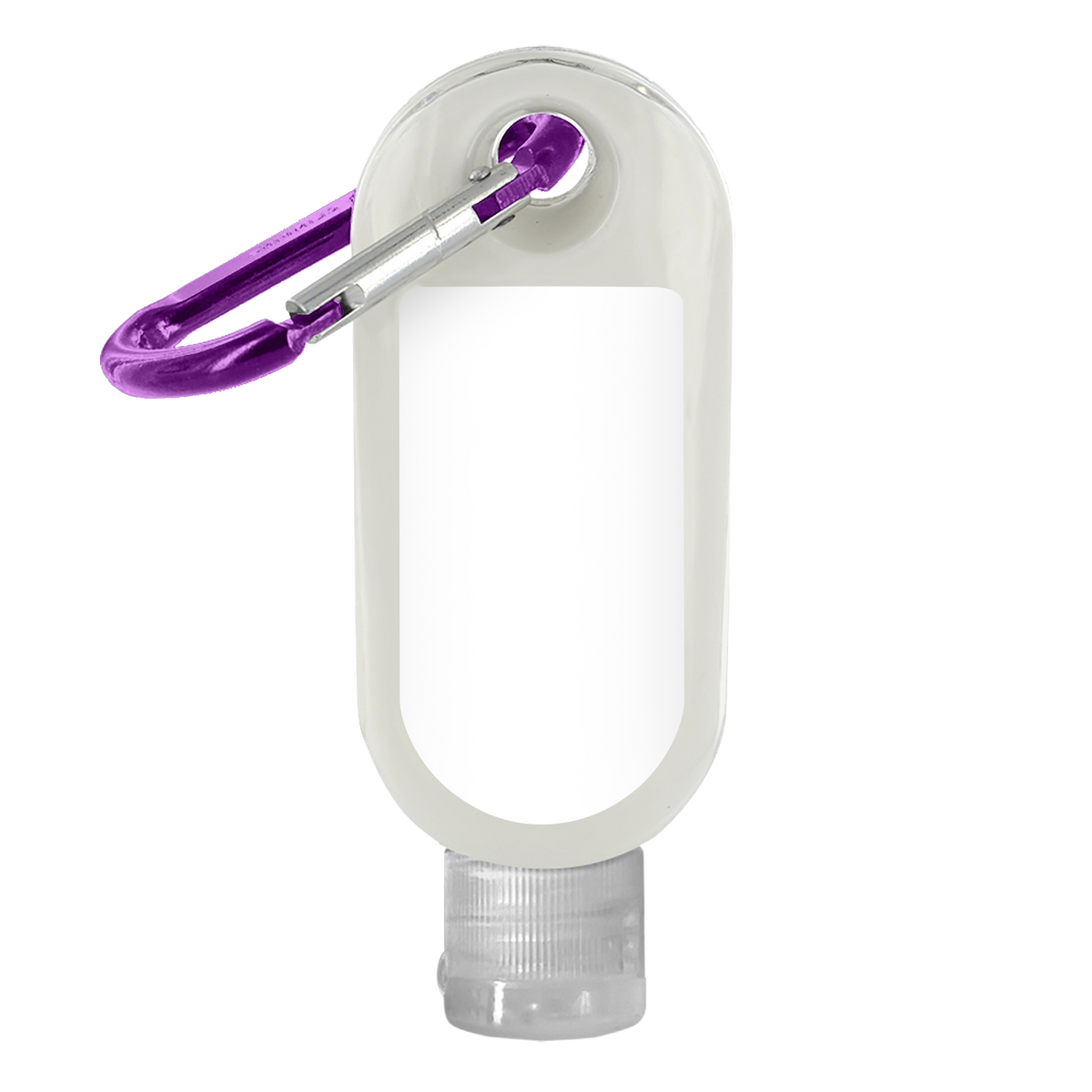 Custom logo SPF-30 Sunscreen in Clear Bottle with Carabiner - 1.9 oz.