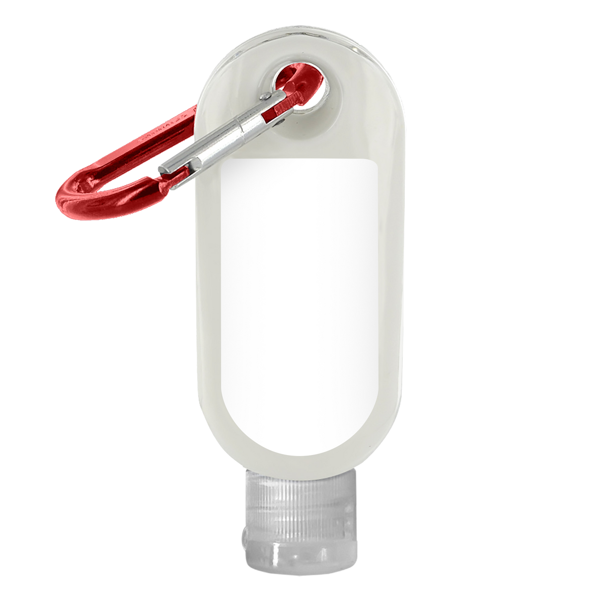 Custom logo SPF-30 Sunscreen in Clear Bottle with Carabiner - 1.9 oz.