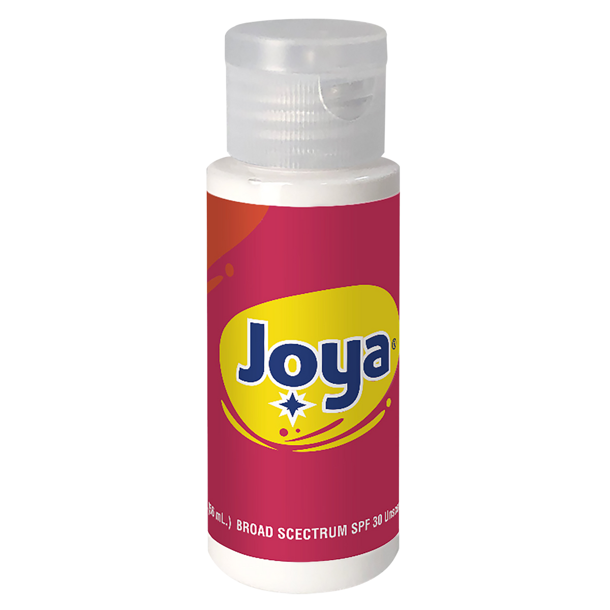 Custom logo SPF-30 Sunscreen in Clear Cylinder Bottle with Clear Flip-Top Lid - 2 oz.