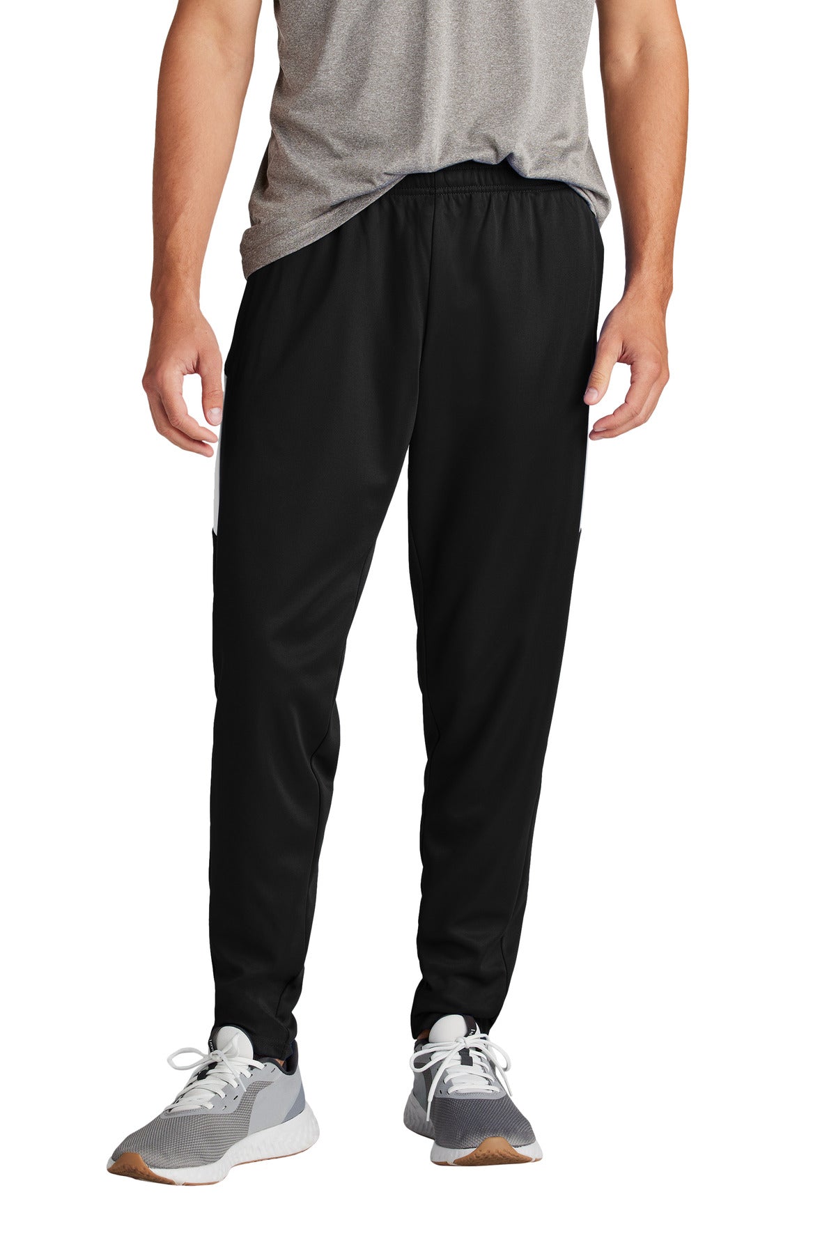 Custom logo Sport-Tek® Travel Pant PST800 in Black/ White
