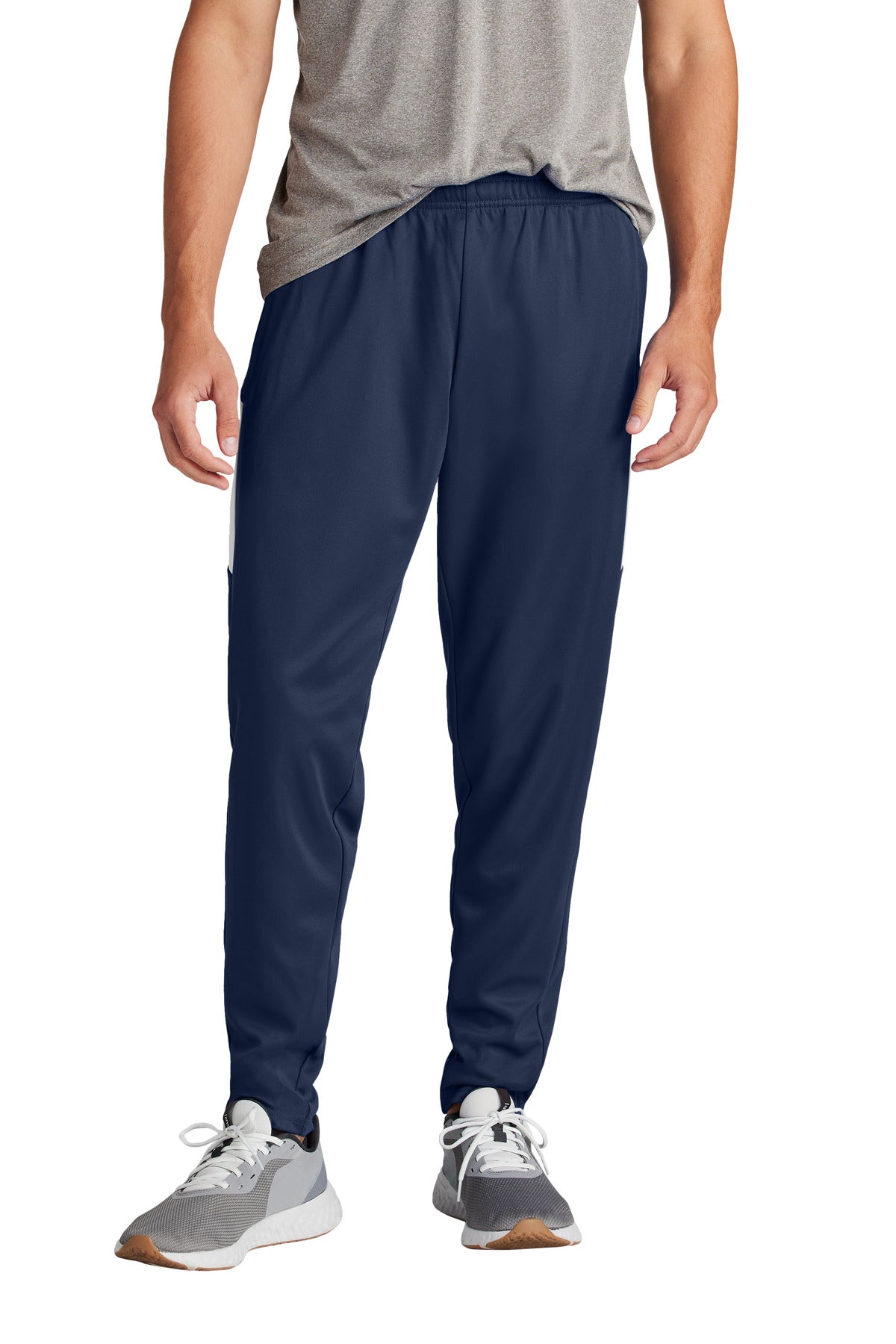 Custom logo Sport-Tek® Travel Pant PST800 in True Navy/ White