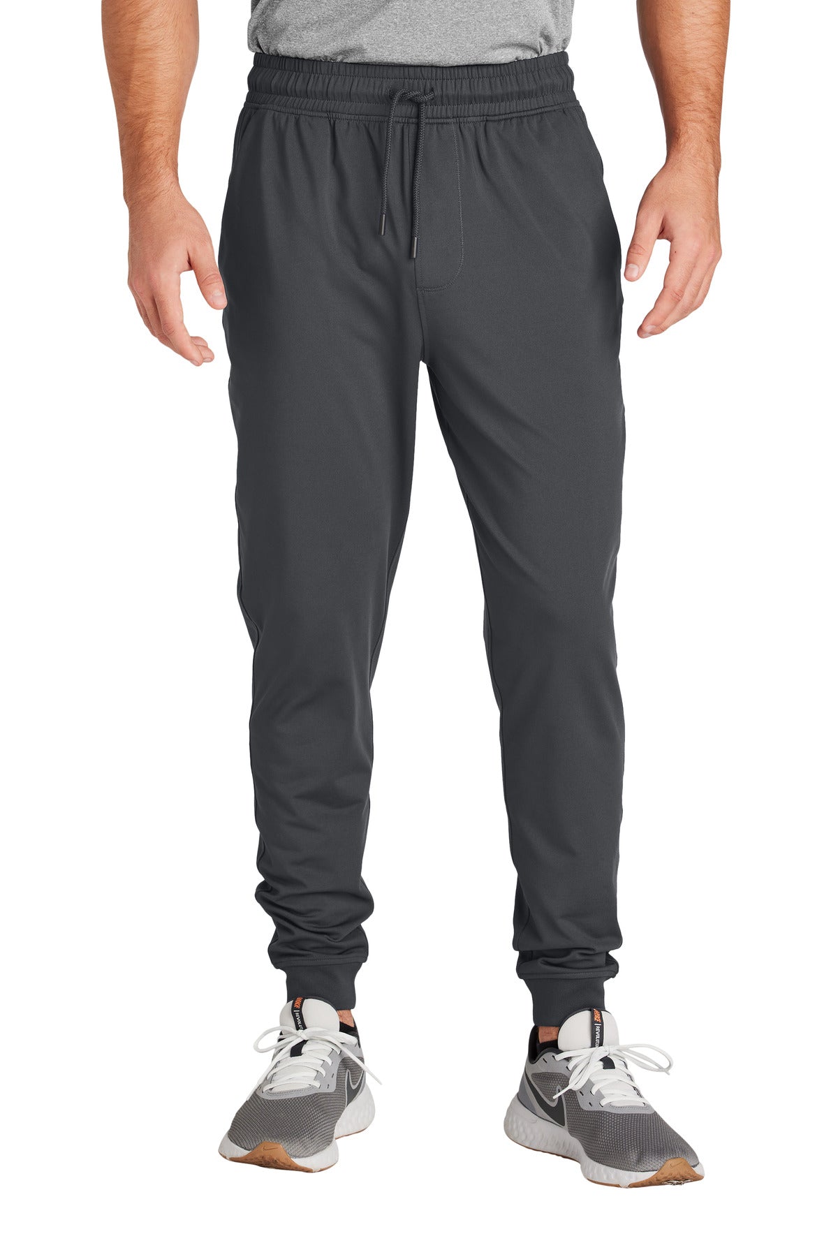 Custom logo Sport-Tek® Sport-Wick® Stretch Jogger PST858 in Charcoal Grey