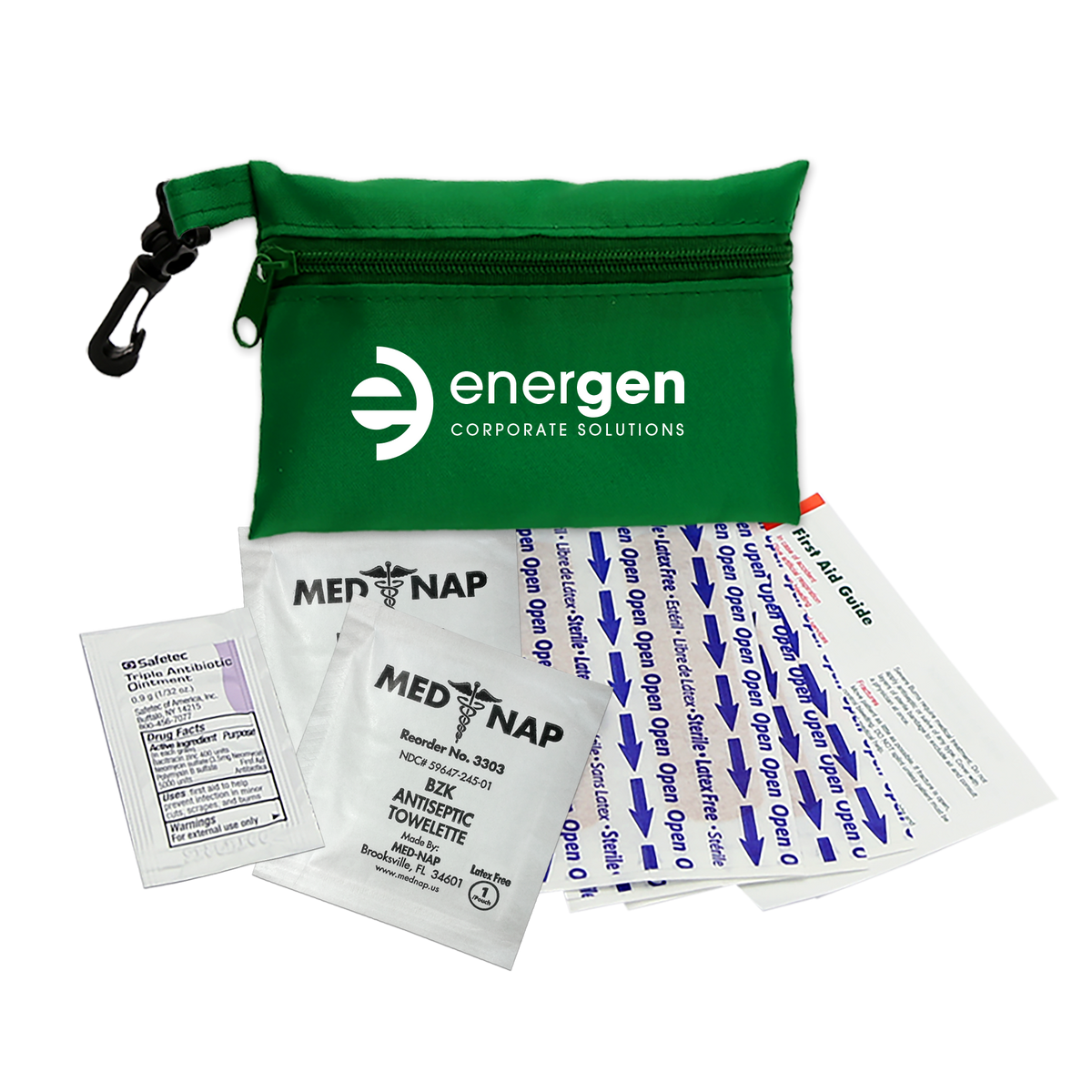 Custom logo Zip Pouch First Aid Kit – 10 Piece