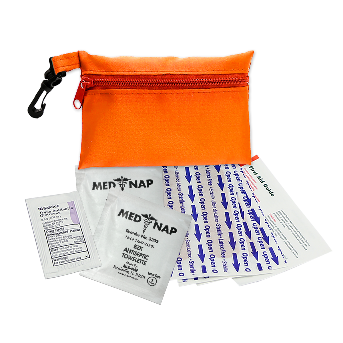 Custom logo Zip Pouch First Aid Kit – 10 Piece