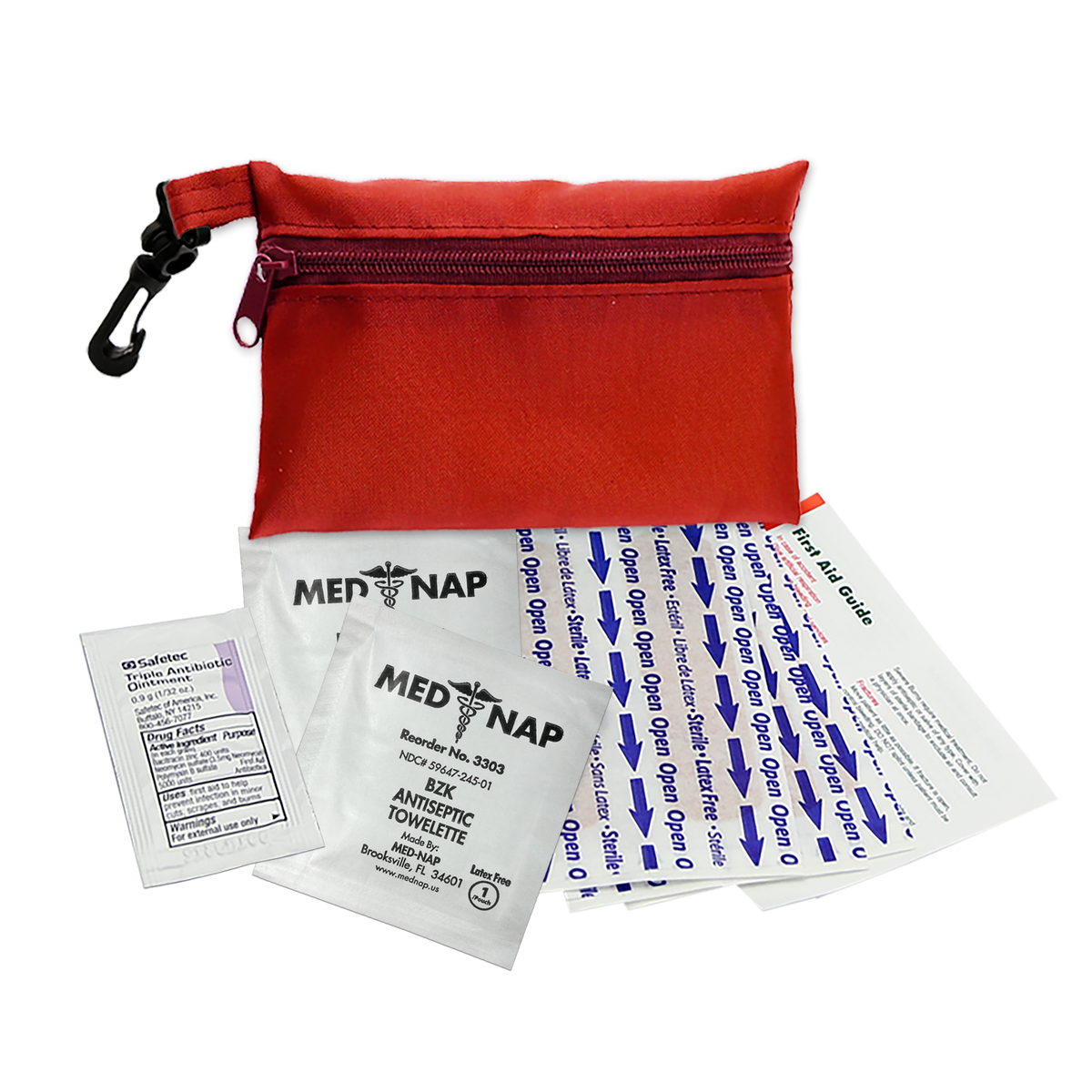 Custom logo Zip Pouch First Aid Kit – 10 Piece