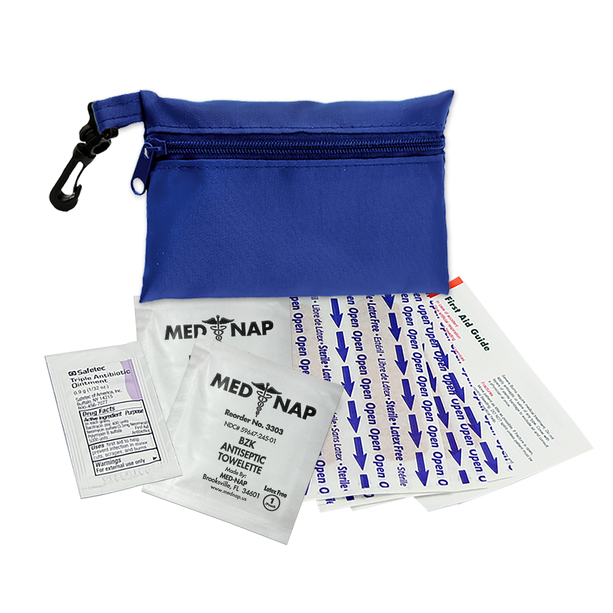 Custom logo Zip Pouch First Aid Kit – 10 Piece