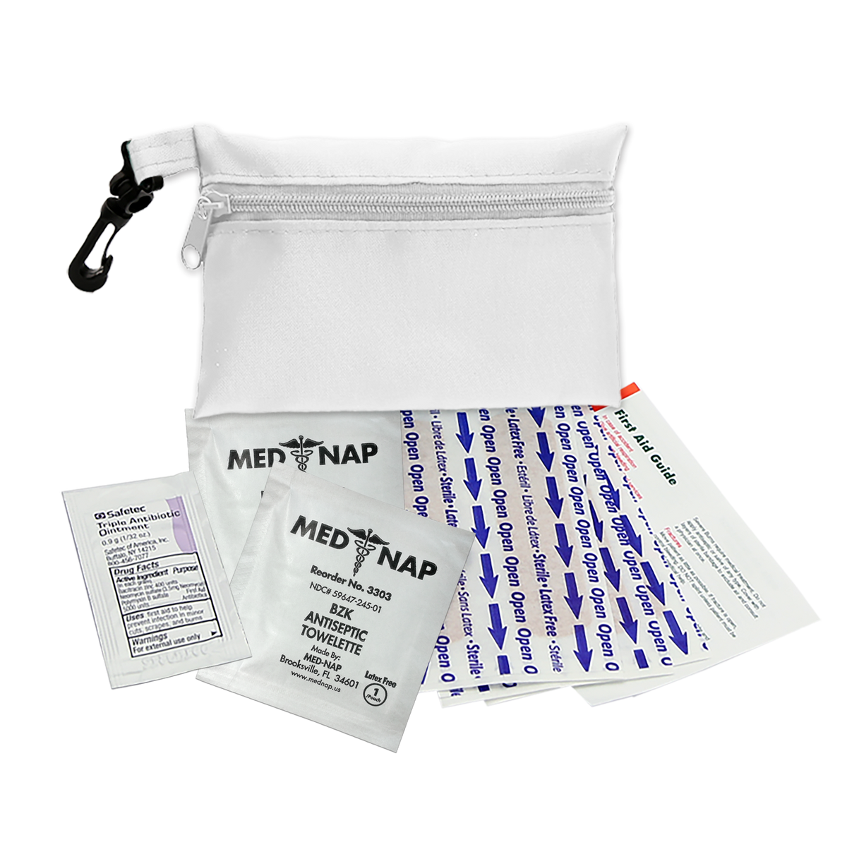 Custom logo Zip Pouch First Aid Kit – 10 Piece